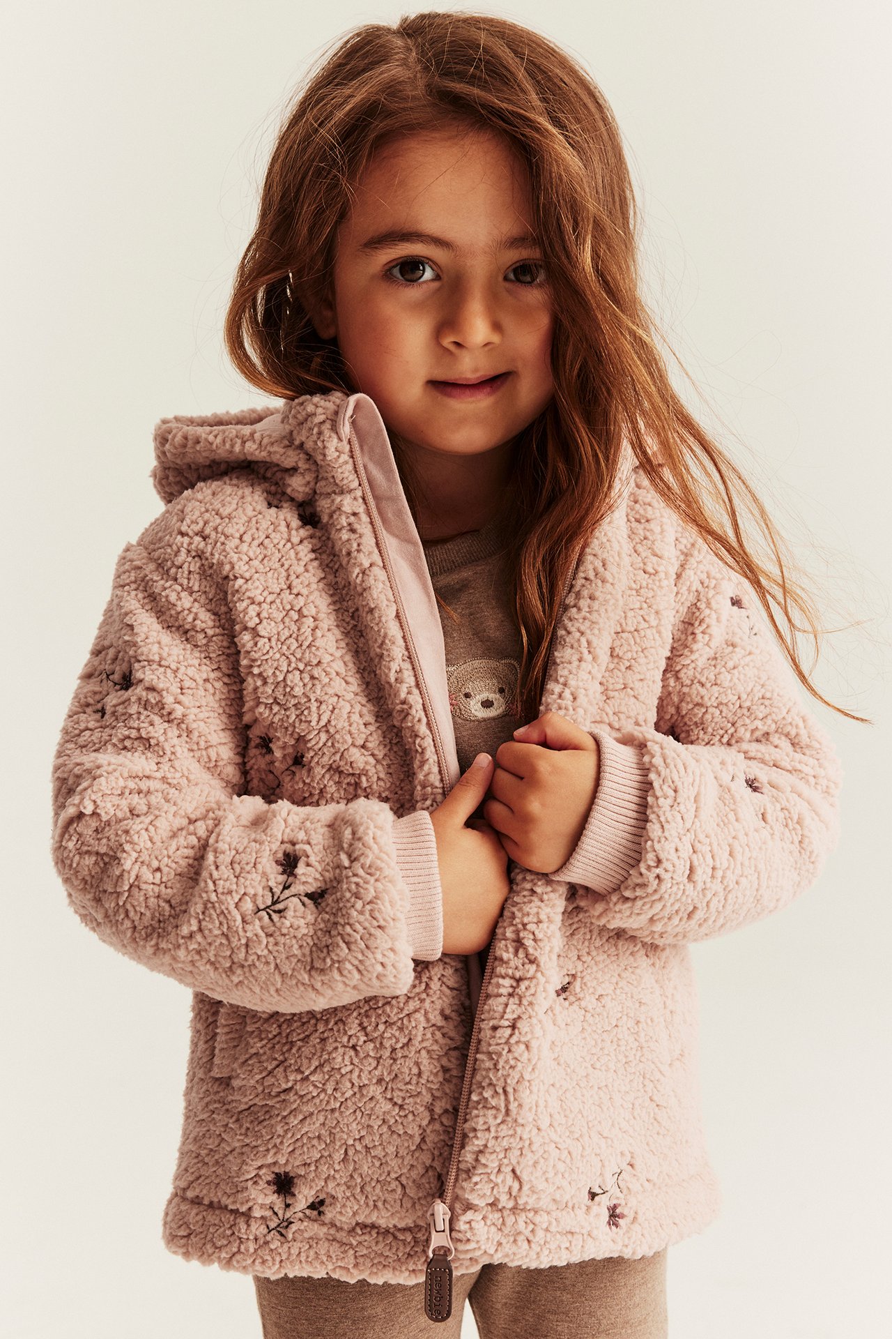 Geblümte Fleecejacke