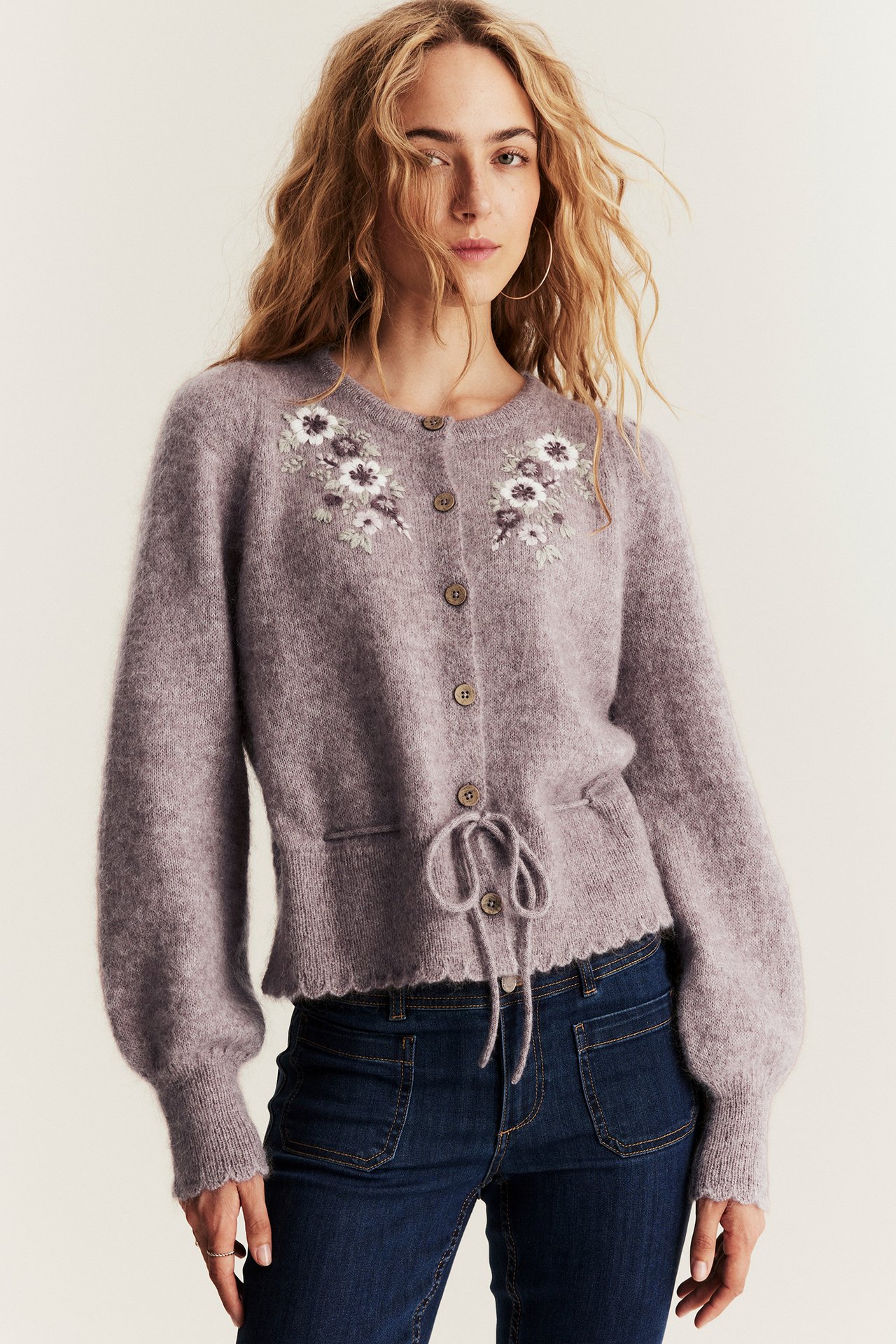 Strickjacke aus Wollgemisch Newbie Woman - Lila - 6