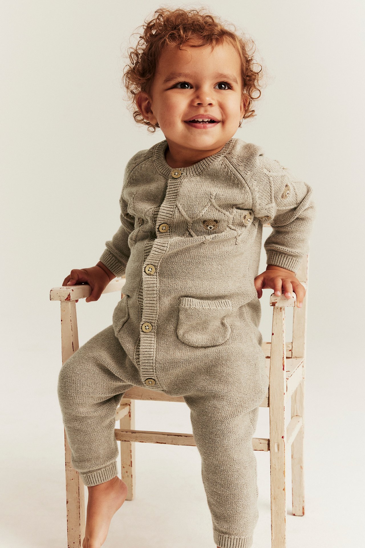 Texture-knit jumpsuit