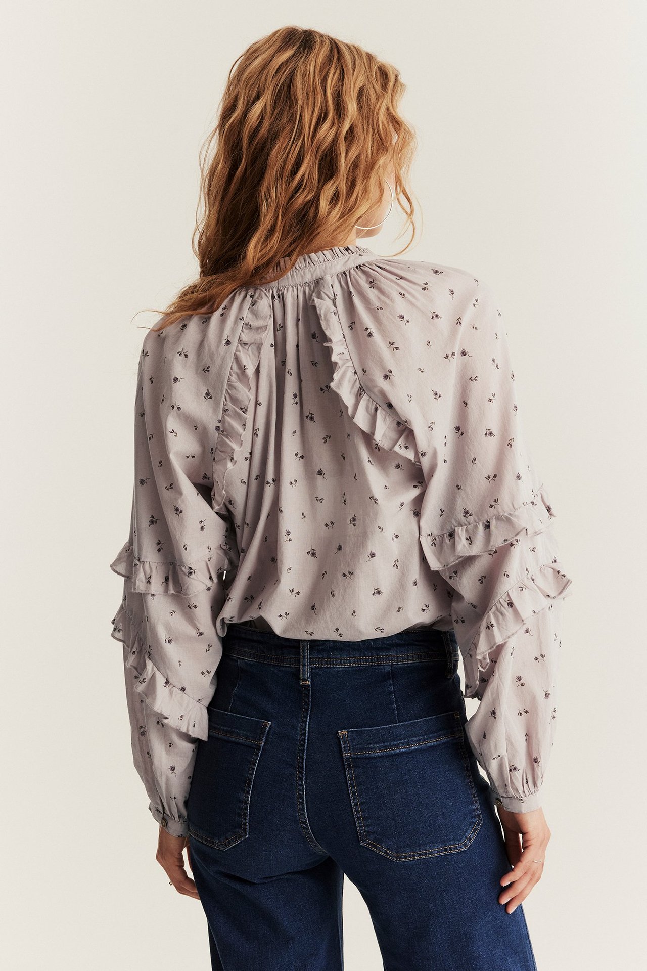 Bluse mit Blumen Newbie Woman - Helllila - 180 cm/Größe S - 2