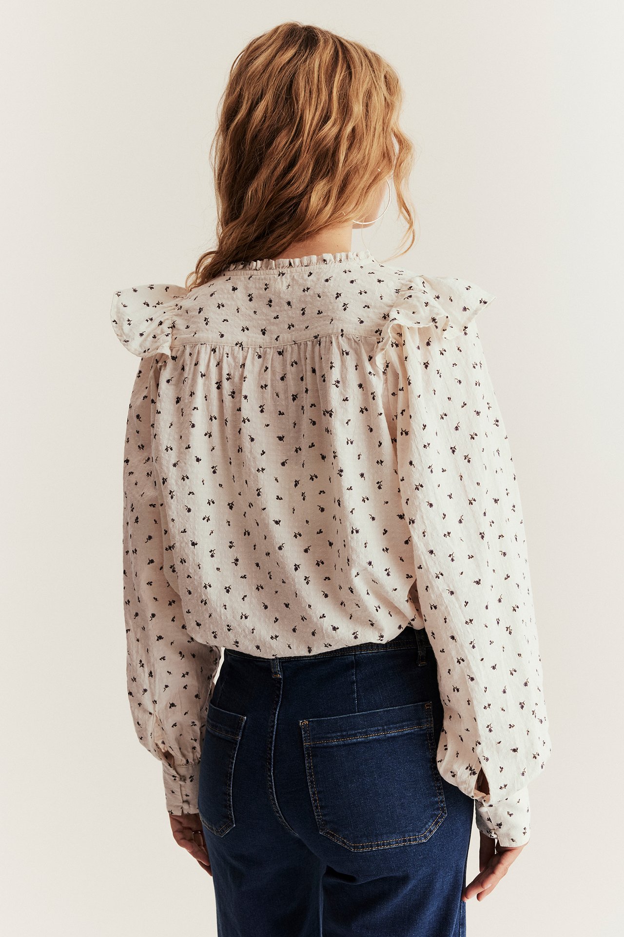 Pattern blouse from Newbie Woman - Light beige - 180cm / Storlek: S - 2