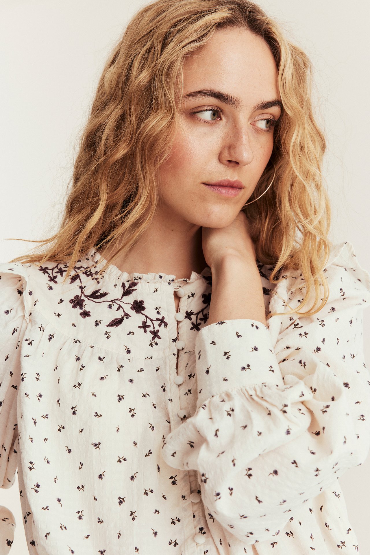 Pattern blouse from Newbie Woman - Light beige - 180cm / Storlek: S - 4