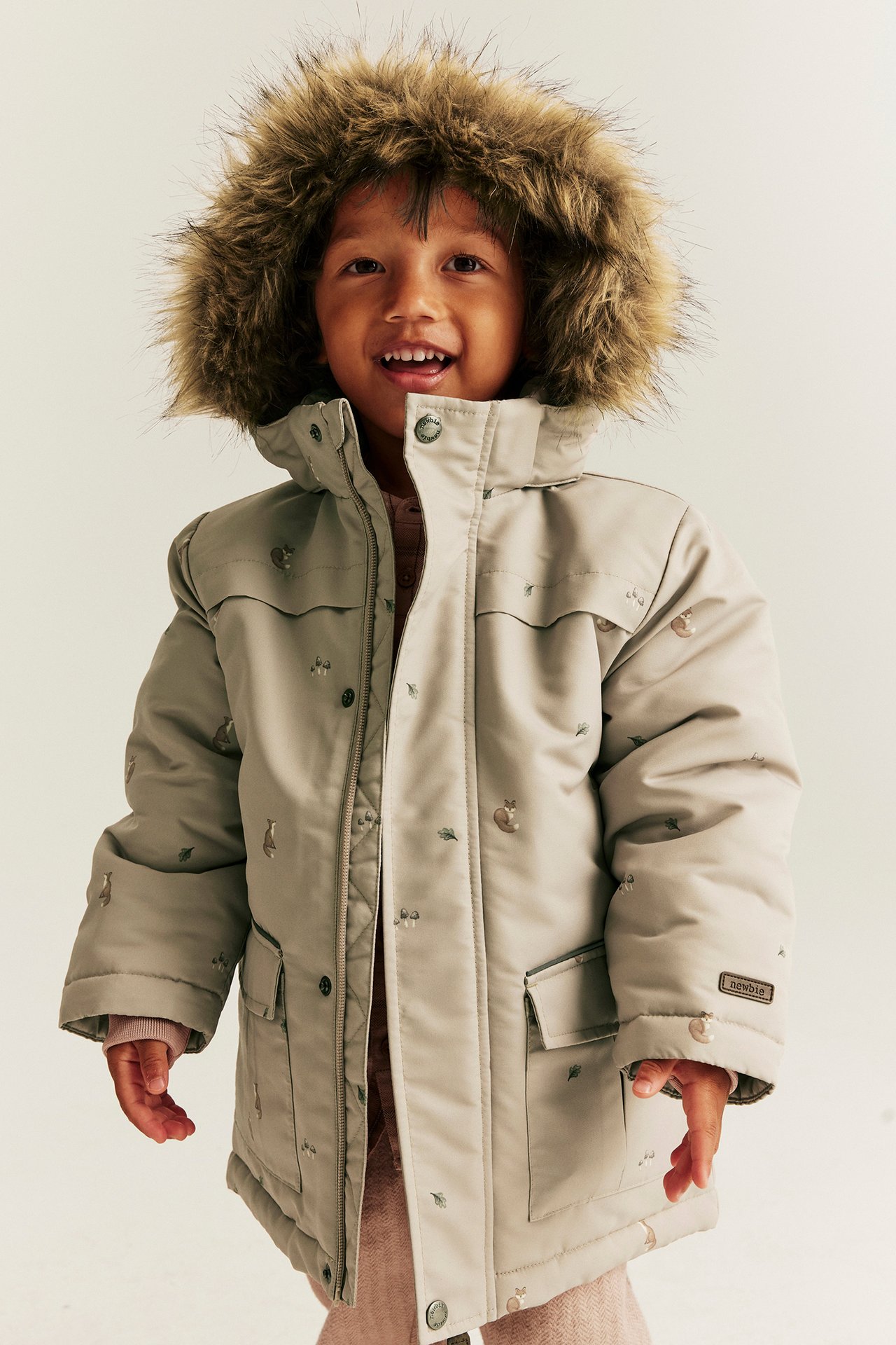 Padded jacket with fox print