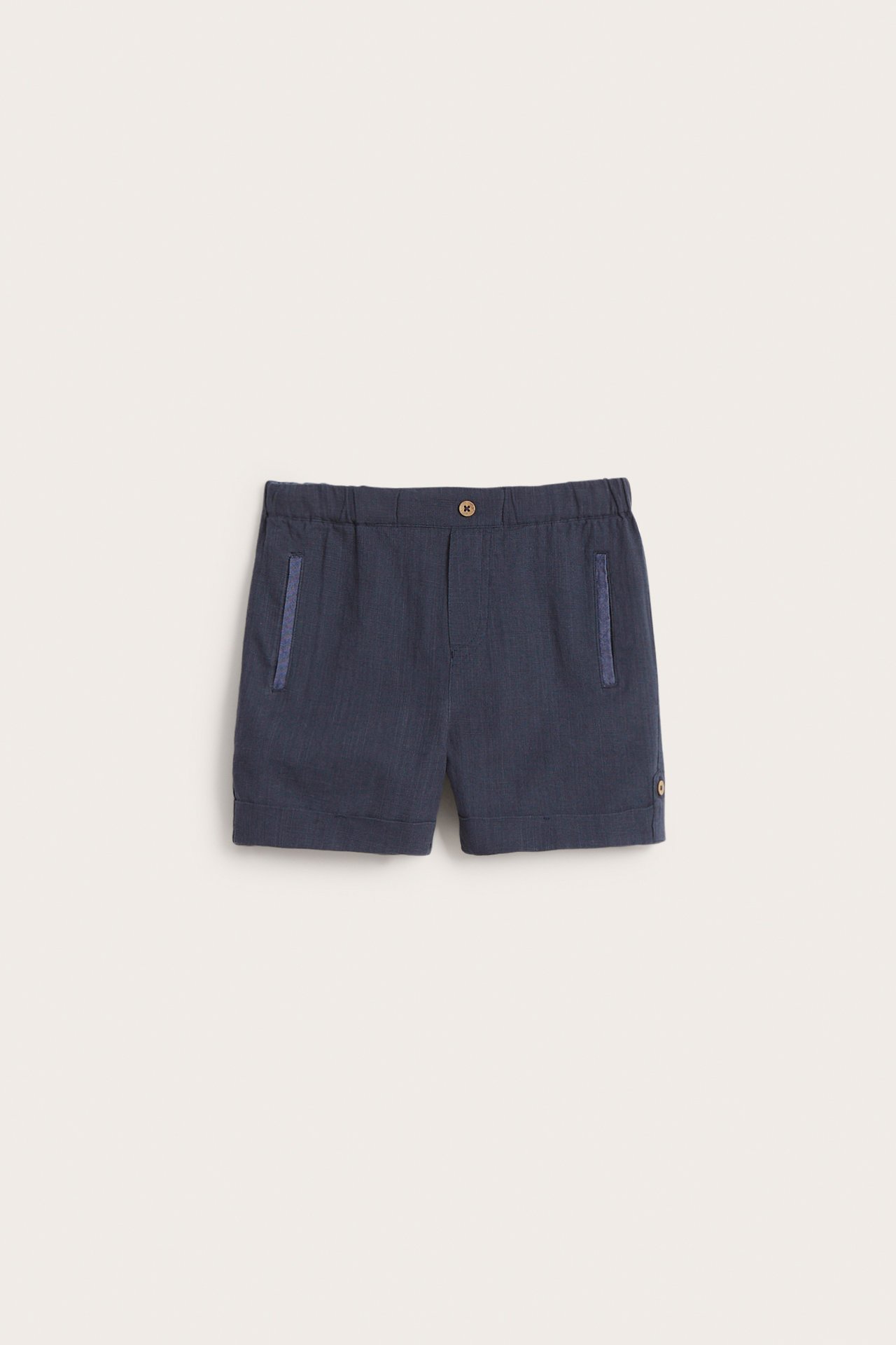 Gewebte Shorts mit Taschen - Dunkelblau - 1