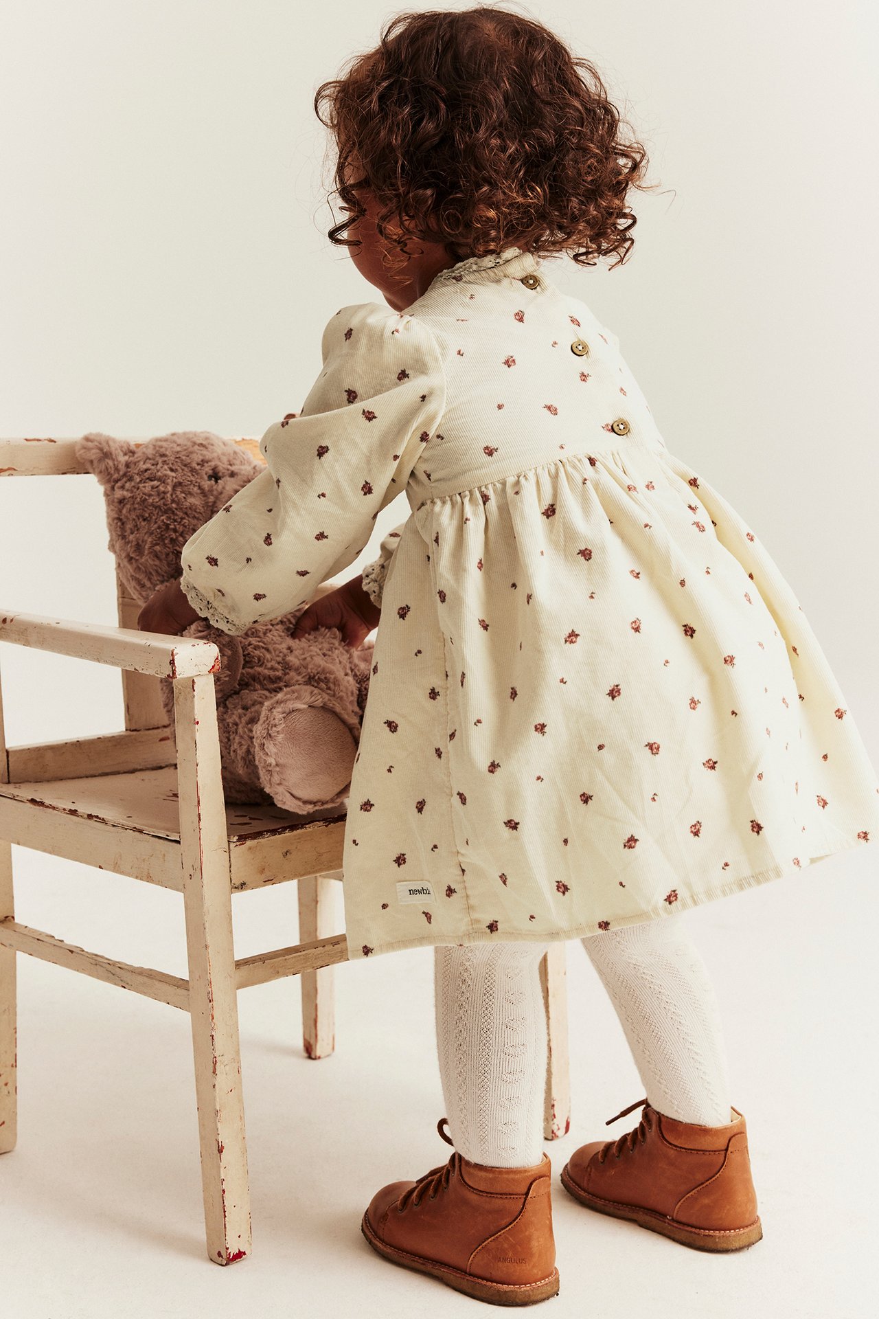 Floral corduroy dress