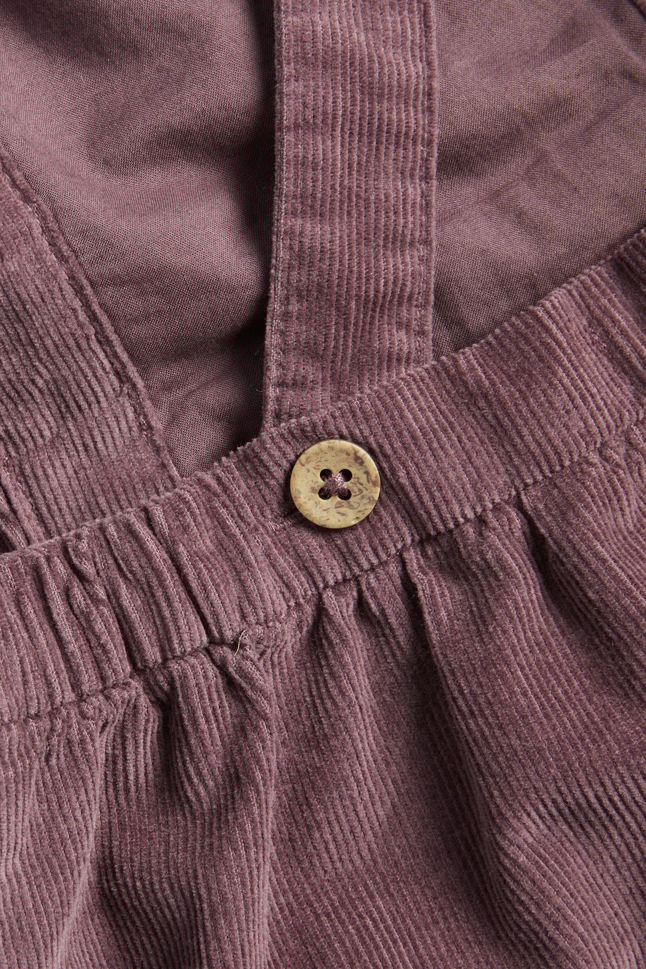 Corduroy pinafore dress - Purple - 4