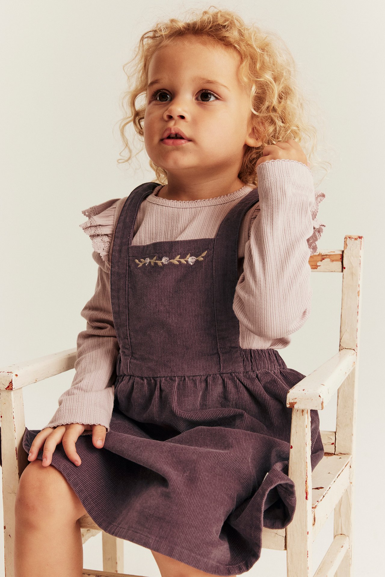 Corduroy pinafore dress