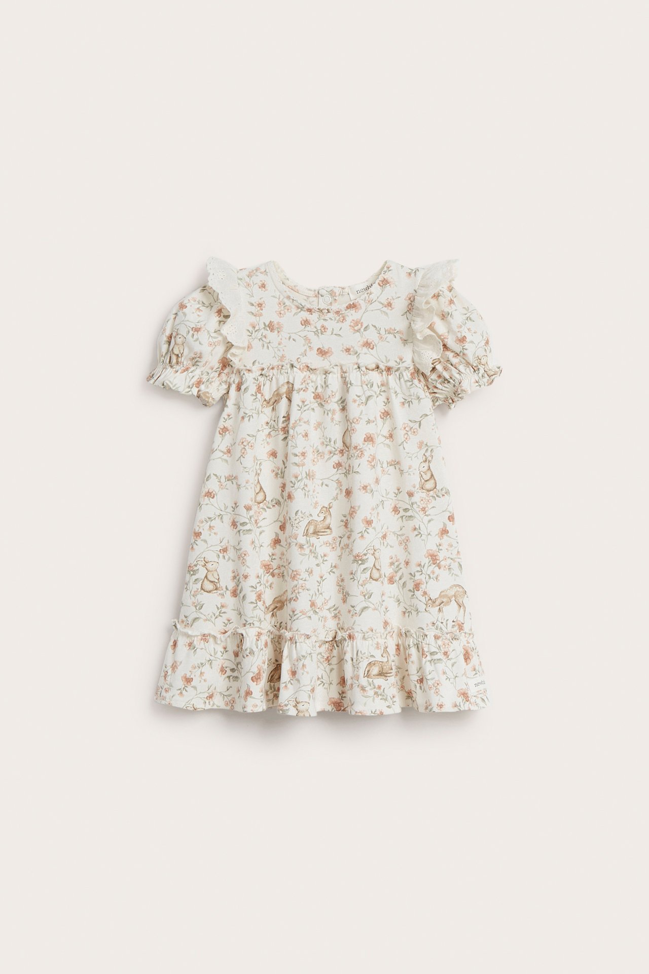 Geblümtes Kleid mit Spitze