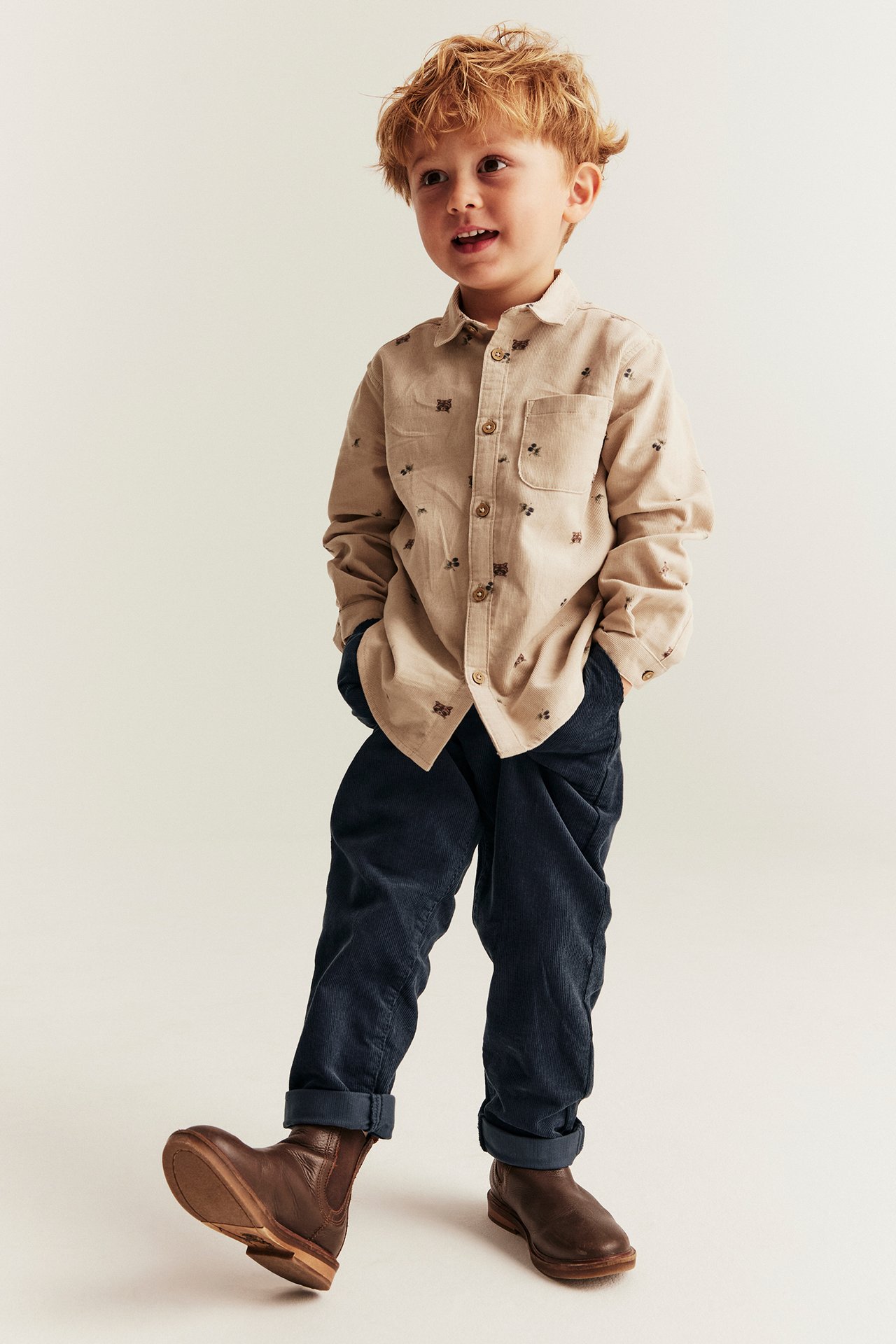 Woven corduroy trousers