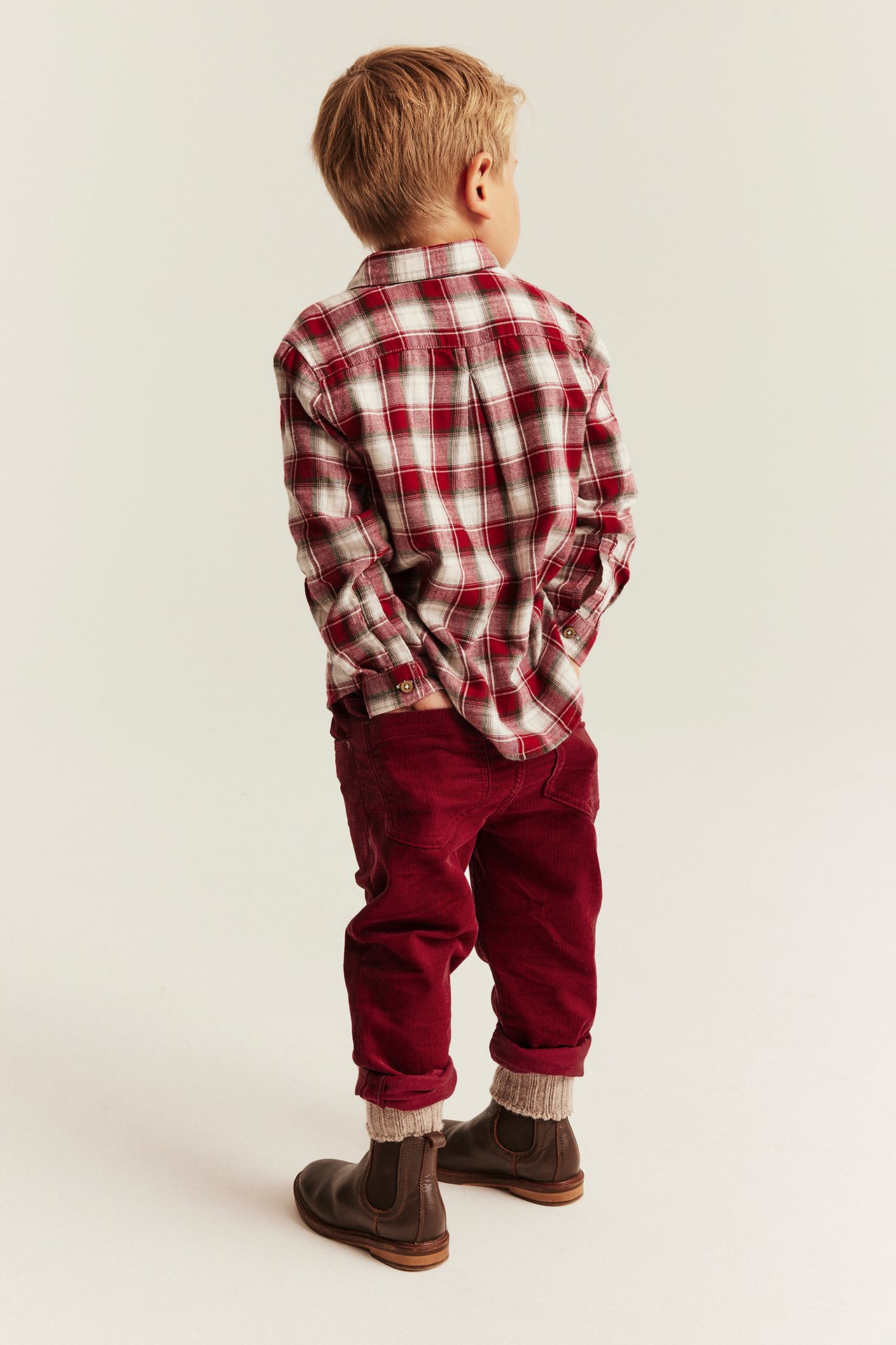 Gewebte Cordhose - Rot - 4