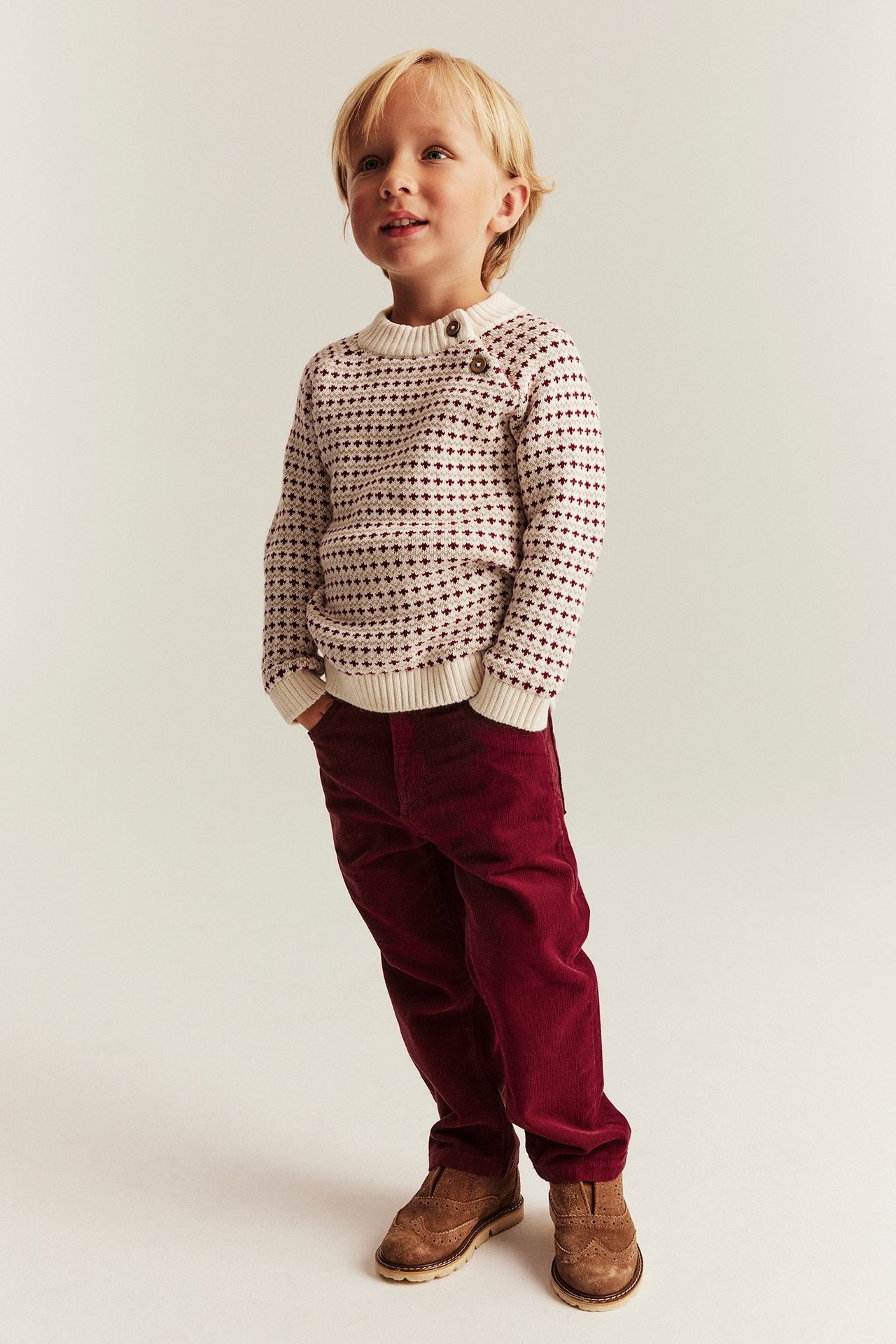 Woven corduroy trousers