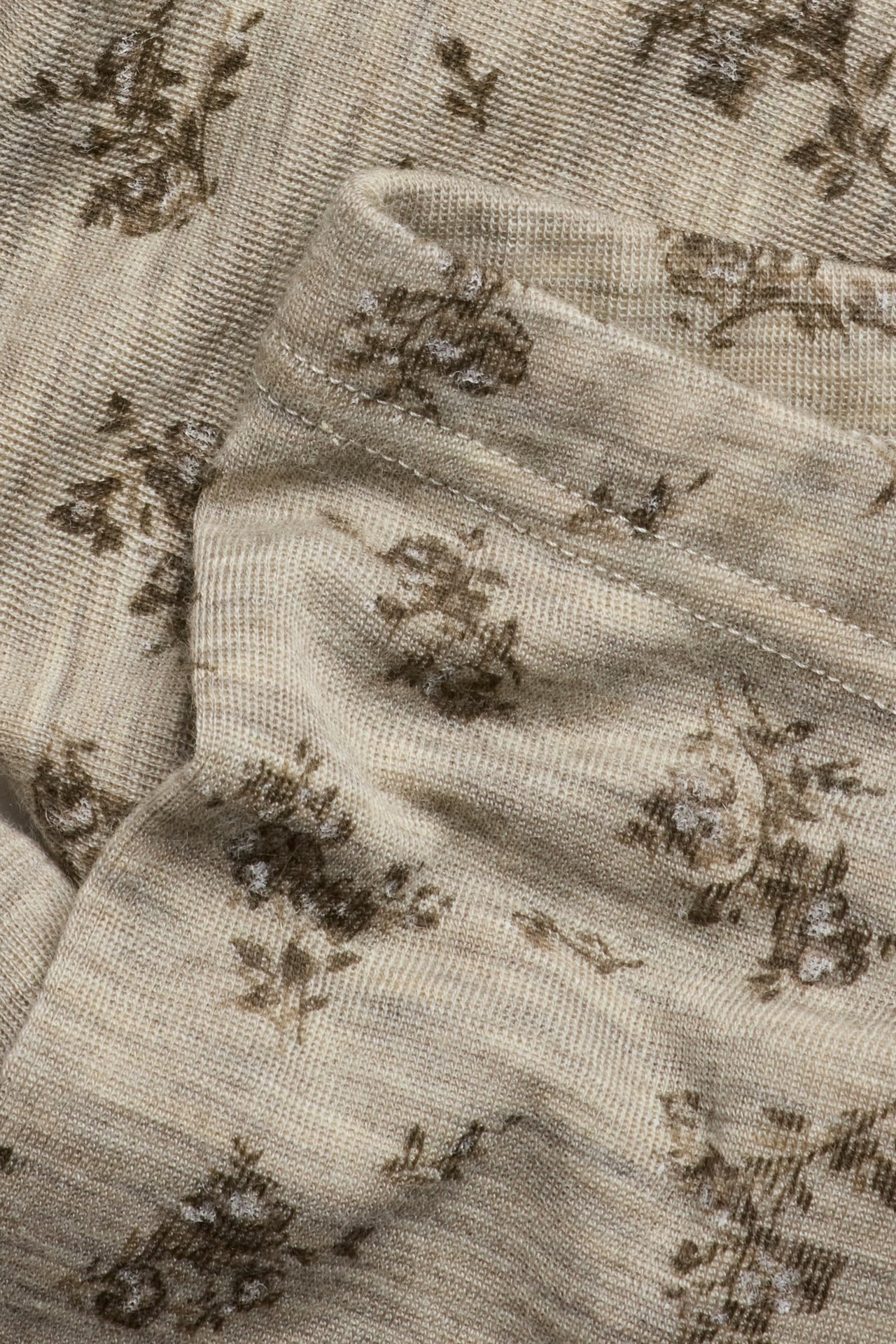 Leggings aus Merinowolle mit Blumenmuster