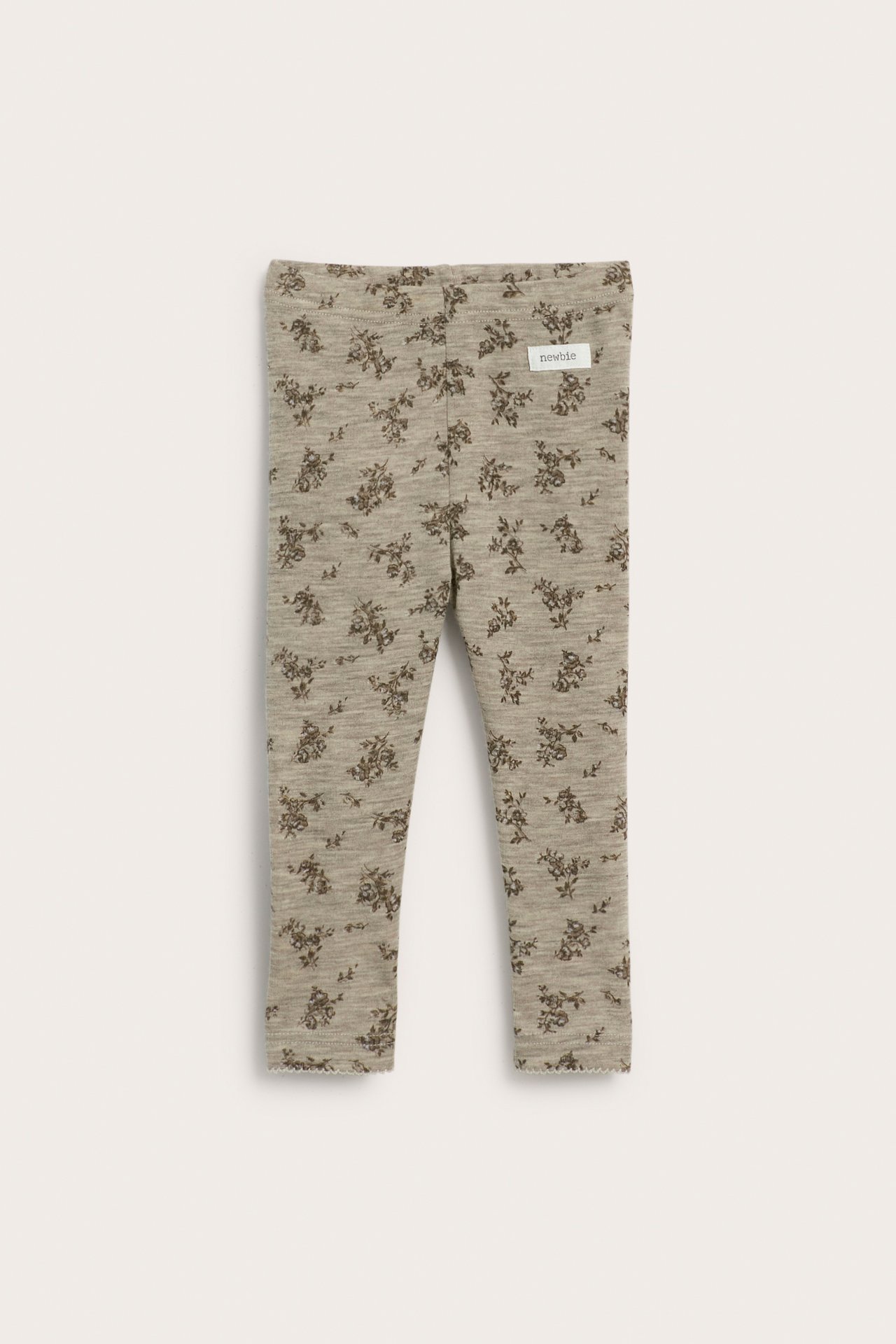 Leggings aus Merinowolle mit Blumenmuster