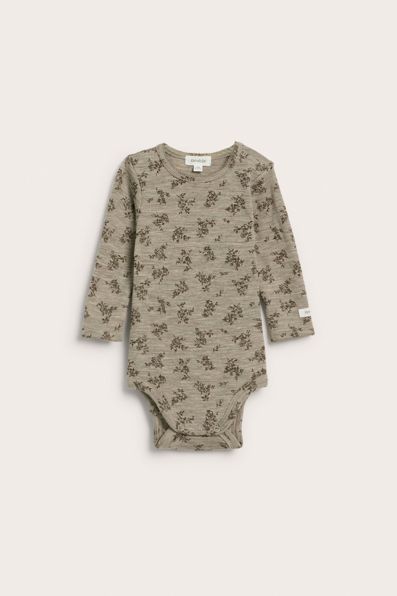 Floral bodysuit in Merino wool
