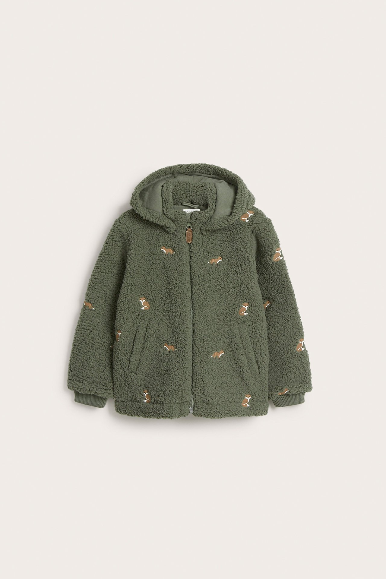 Teddyvliesjacke mit Fuchsmuster