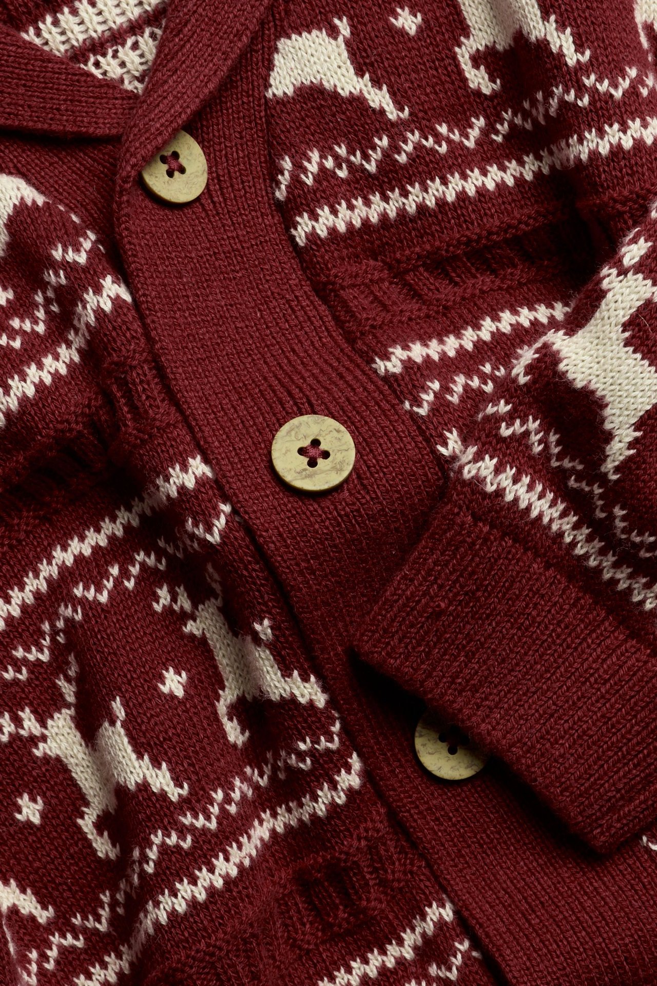 Jacquard-knit cardigan - Red - 3