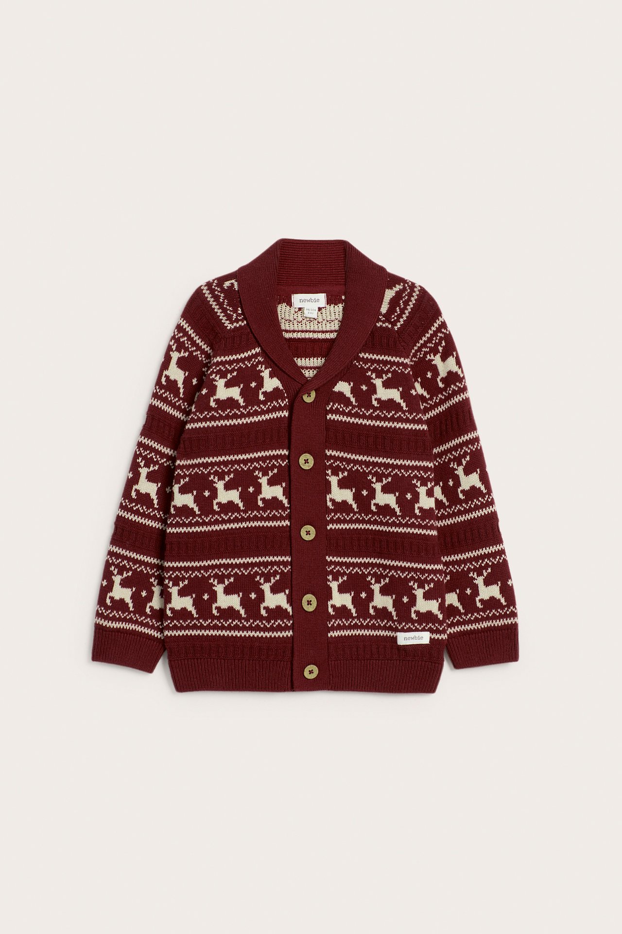 Jacquard-knit cardigan - Red - 2