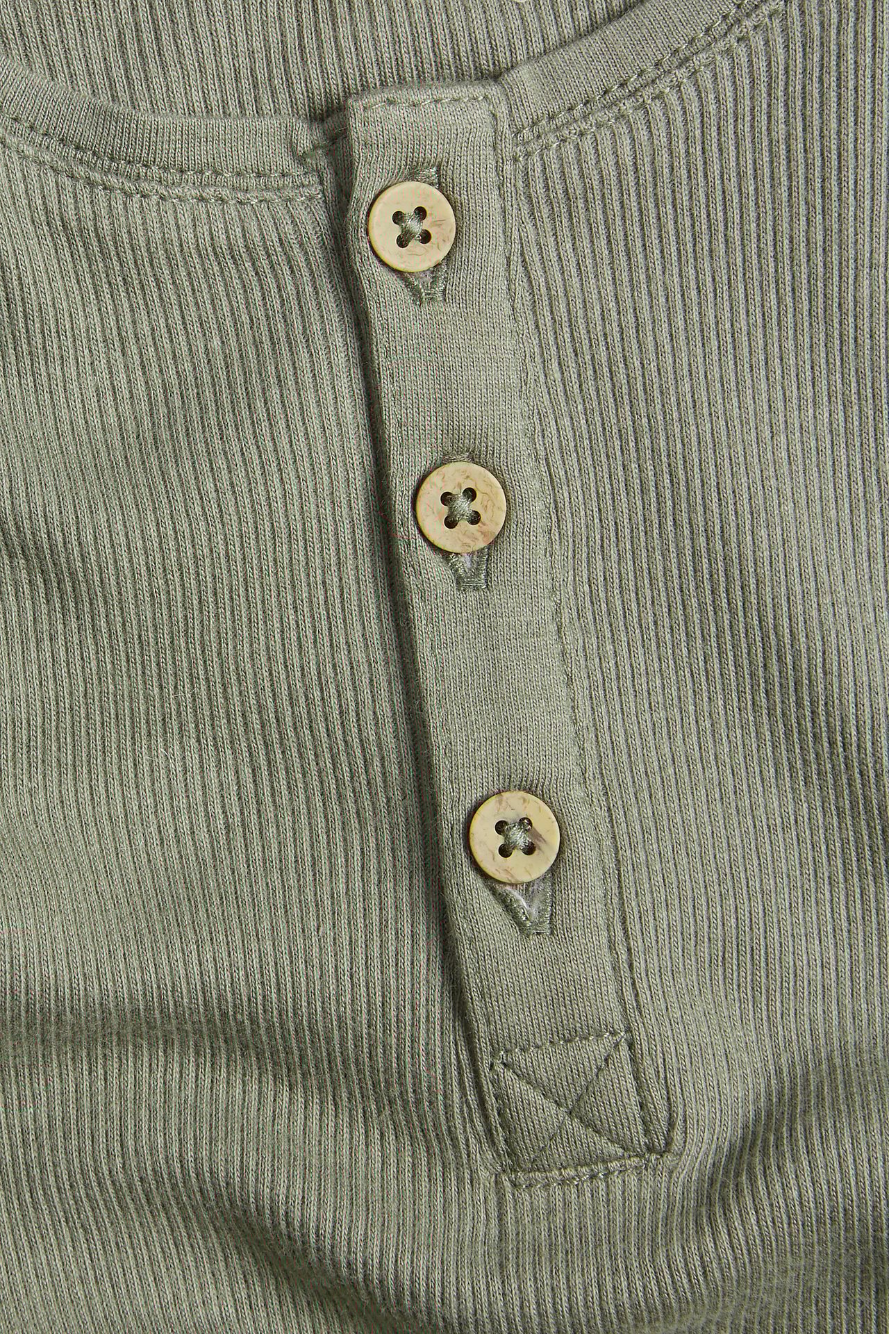 Gerippter Body mit langen Ärmeln - Grün - 2