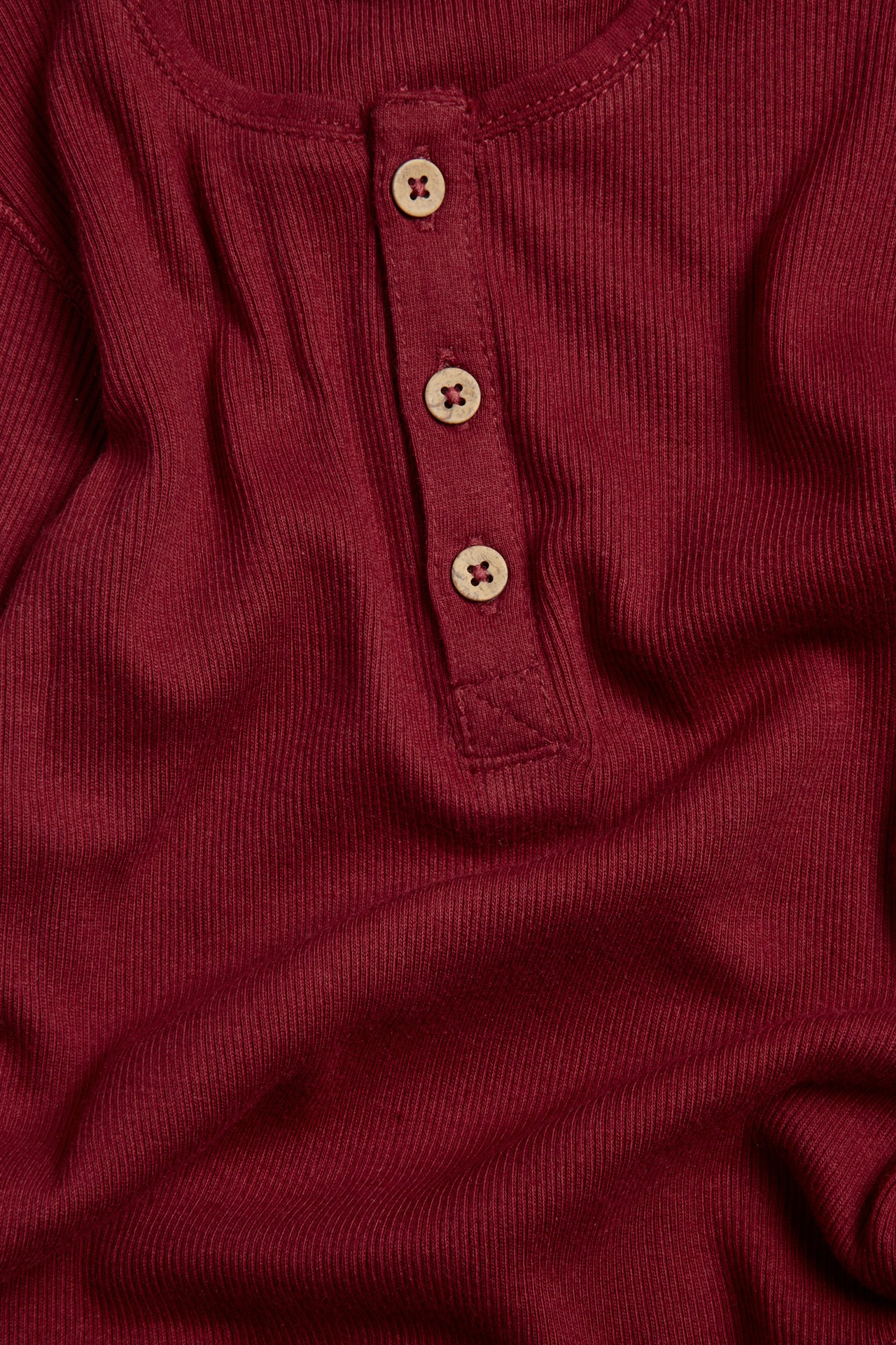 Gerippter Body mit langen Ärmeln - Rot - 3