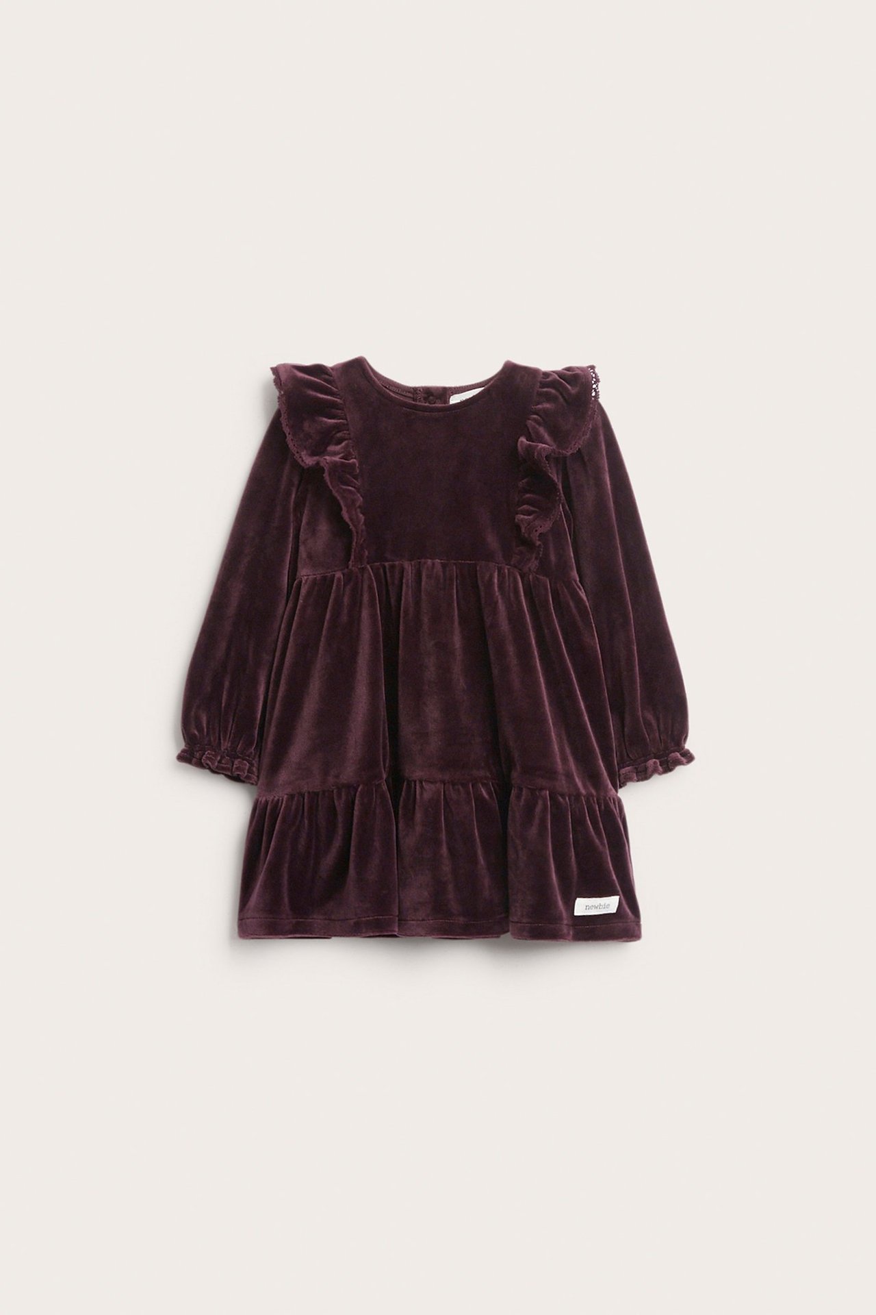 Velour dress with frills