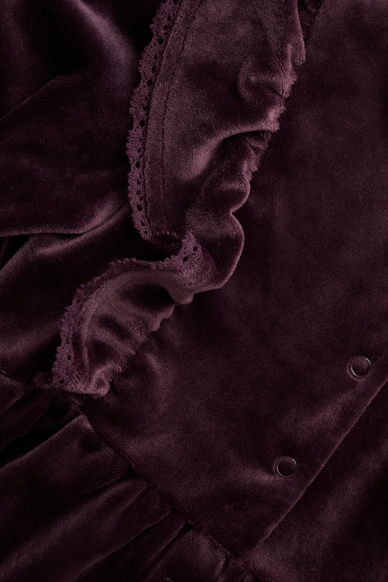 Velour dress with frills - Purple - 4