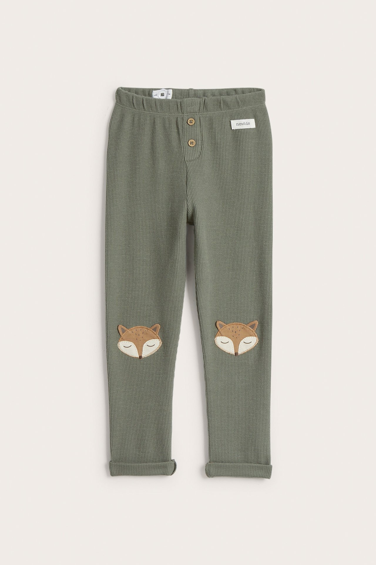 Waffle leggings with foxes