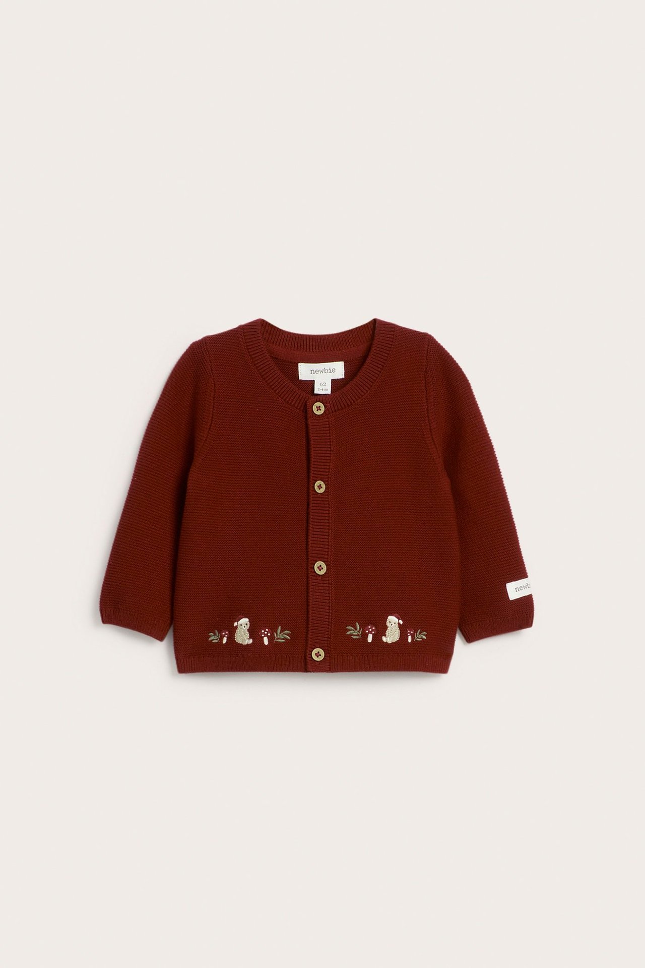 Weihnachtliche Strickjacke mit Bären - Rot - 1