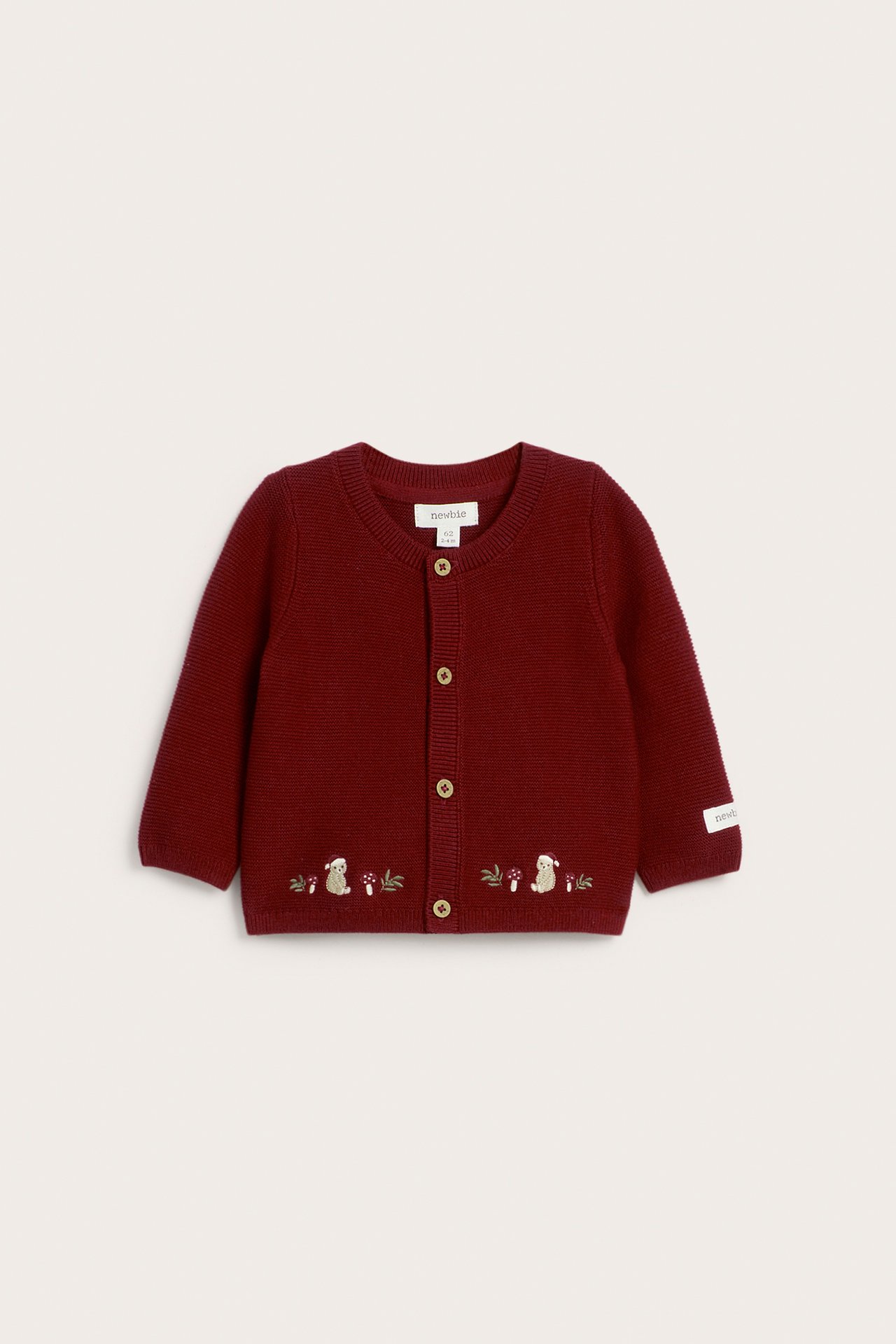 Knitted Christmas cardigan with bear theme