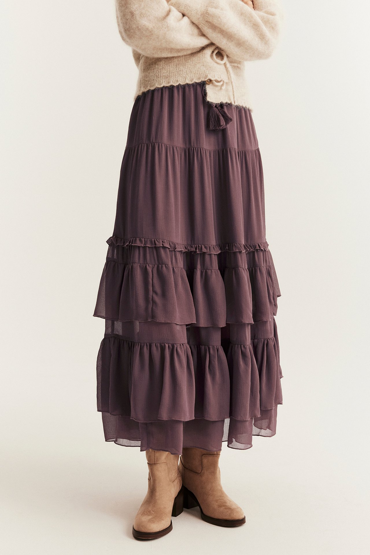 Chiffon skirt from Newbie Woman - Purple - 180cm / Storlek: S - 4