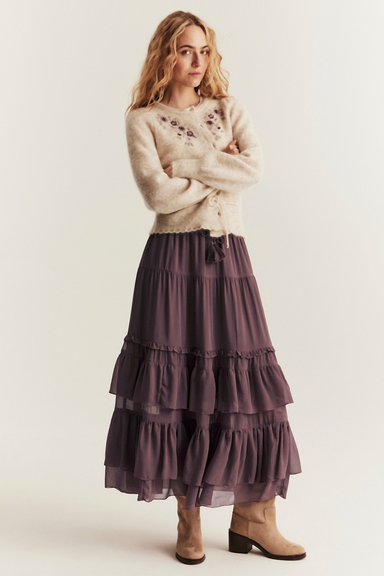 Chiffon skirt from Newbie Woman - Purple - 180cm / Storlek: S - 5