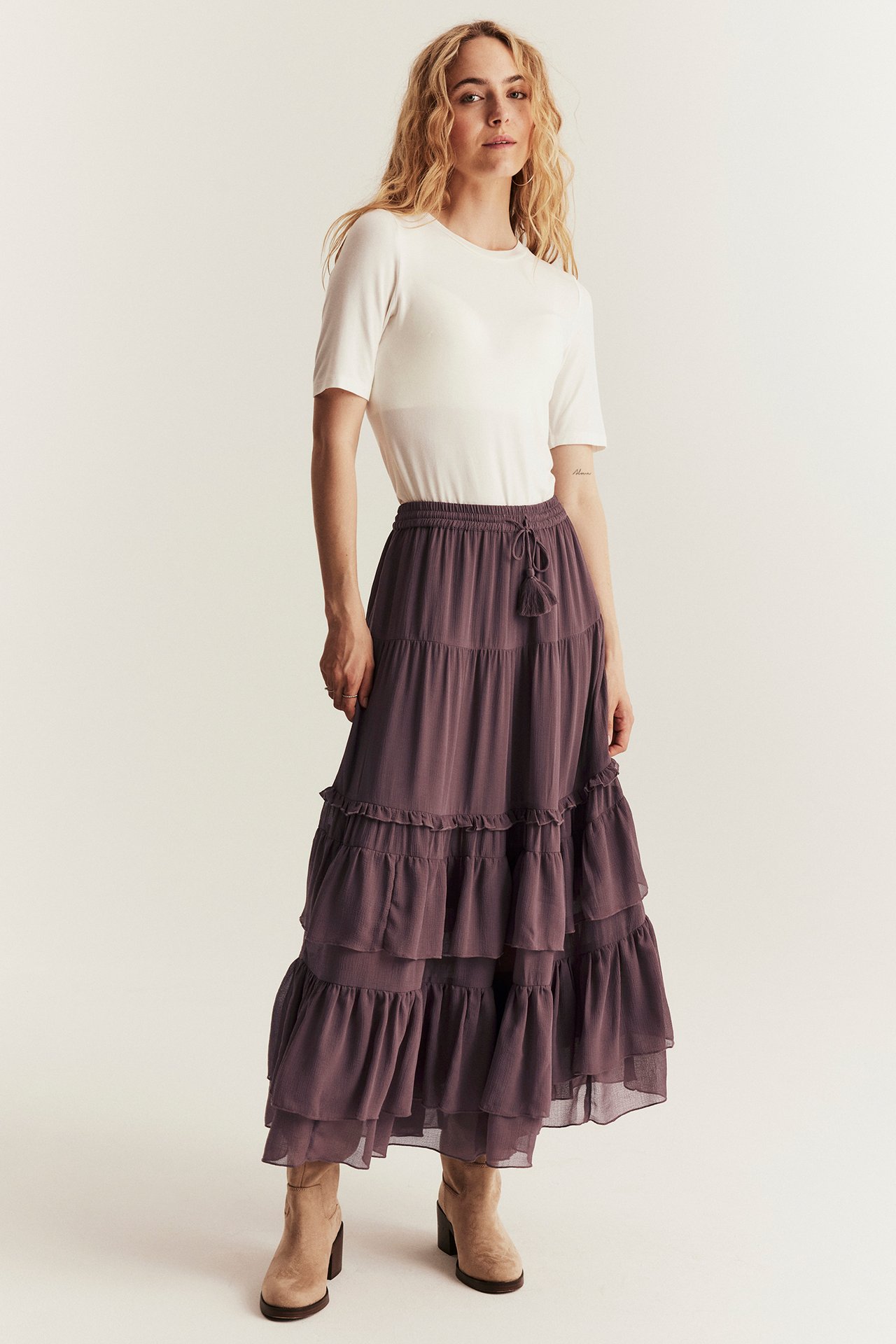 Chiffon skirt from Newbie Woman - Purple - 180cm / Storlek: S - 6