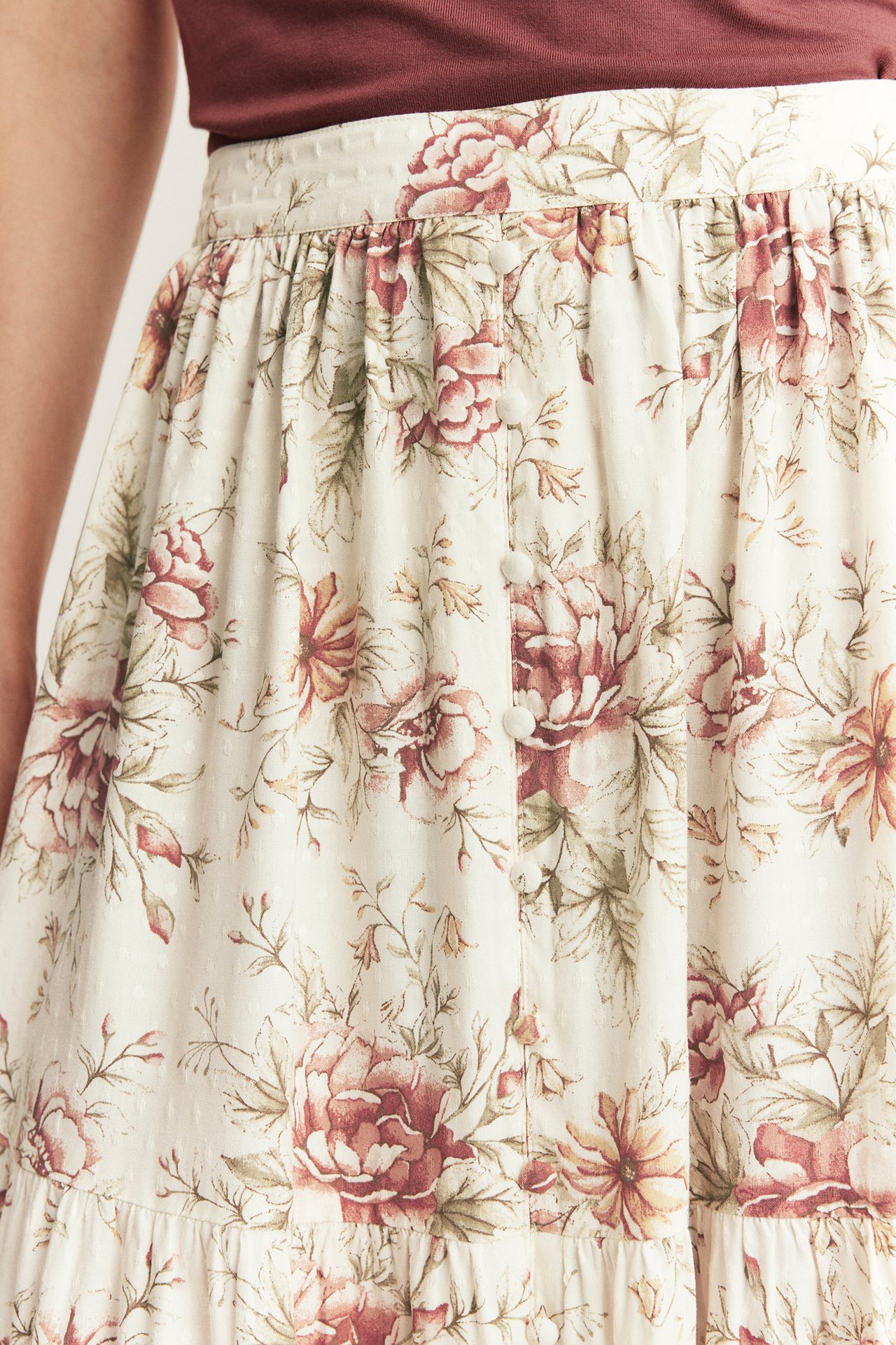 Long floral skirt from Newbie Woman - Off-white - 5