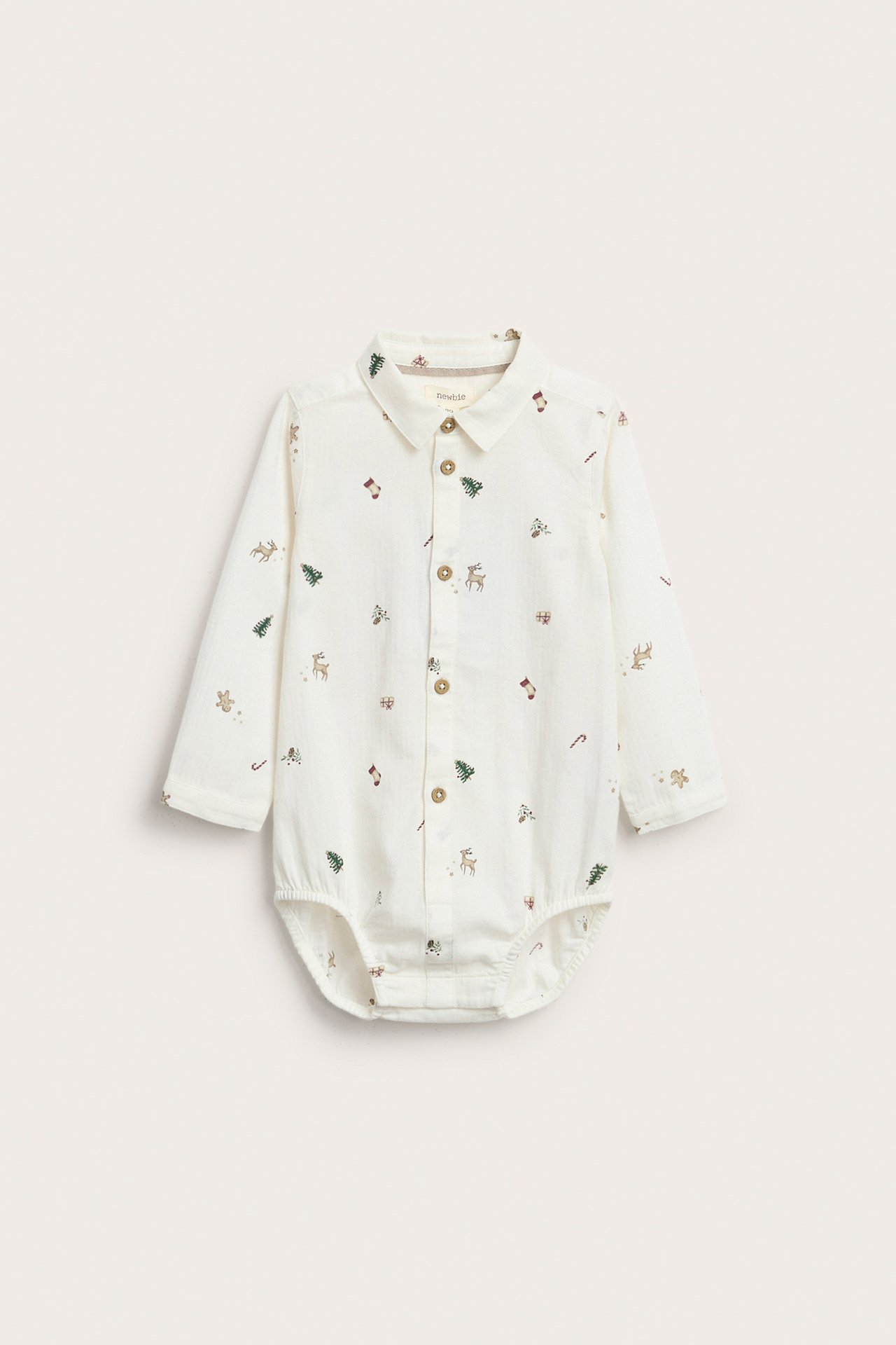 Shirt bodysuit with Christmas motif