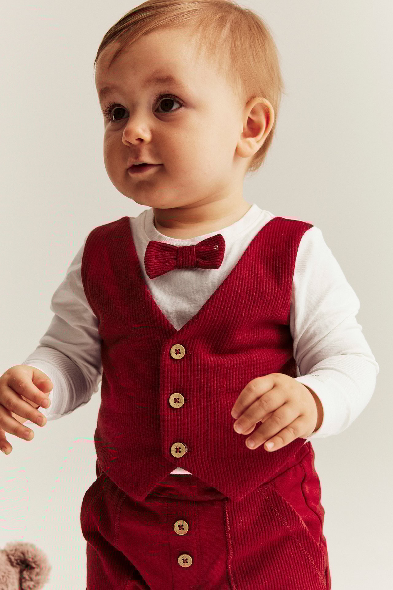 Christmas bodysuit with vest and bow tie