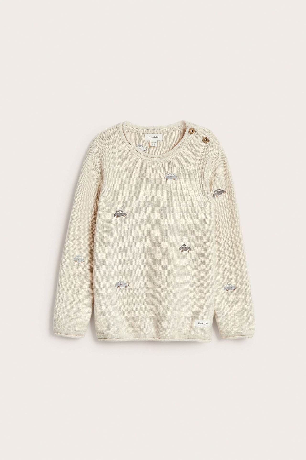 Knitted car sweater - Beige mélange - 1