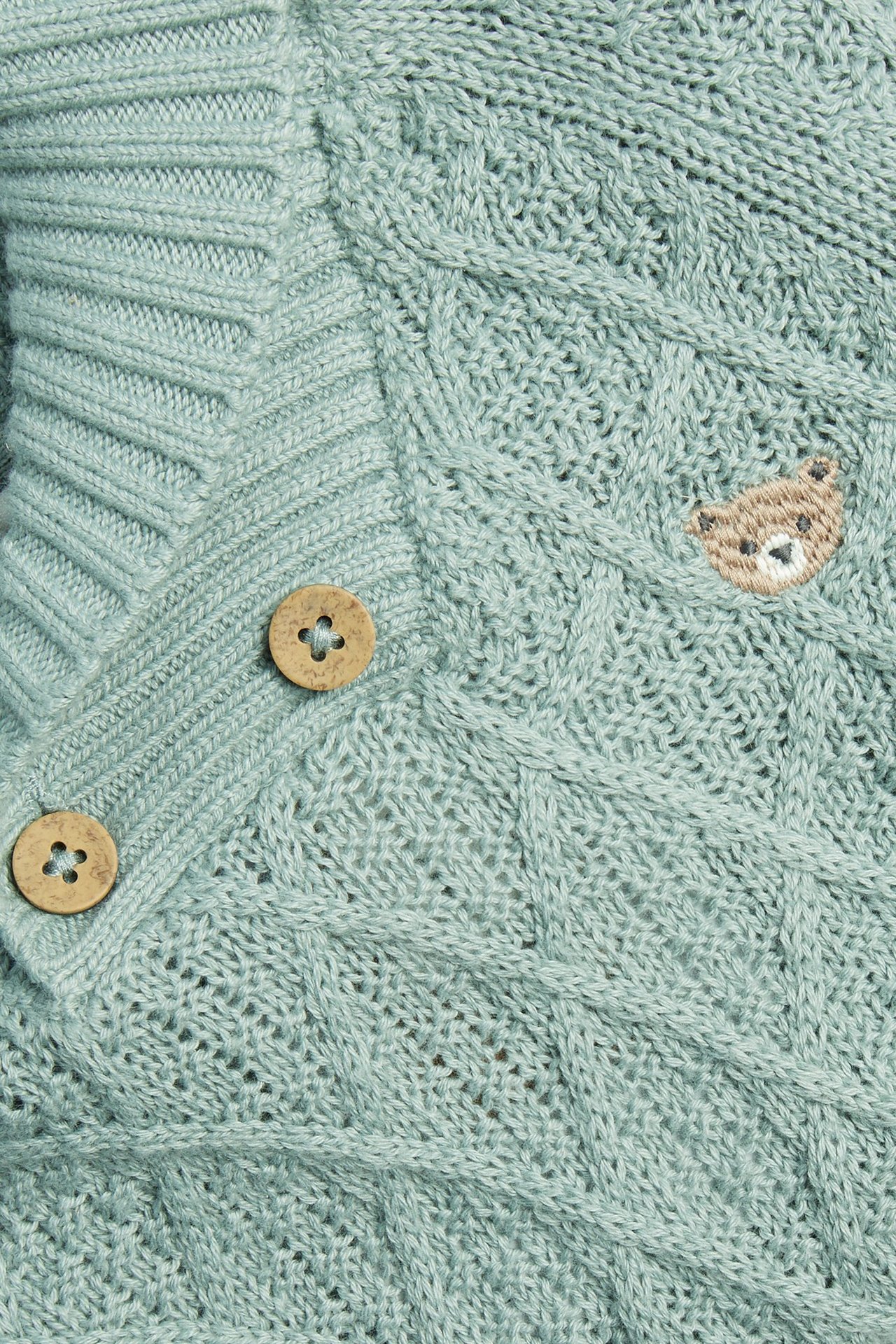 Strickpullover mit Teddybär - Hellgrün - 2