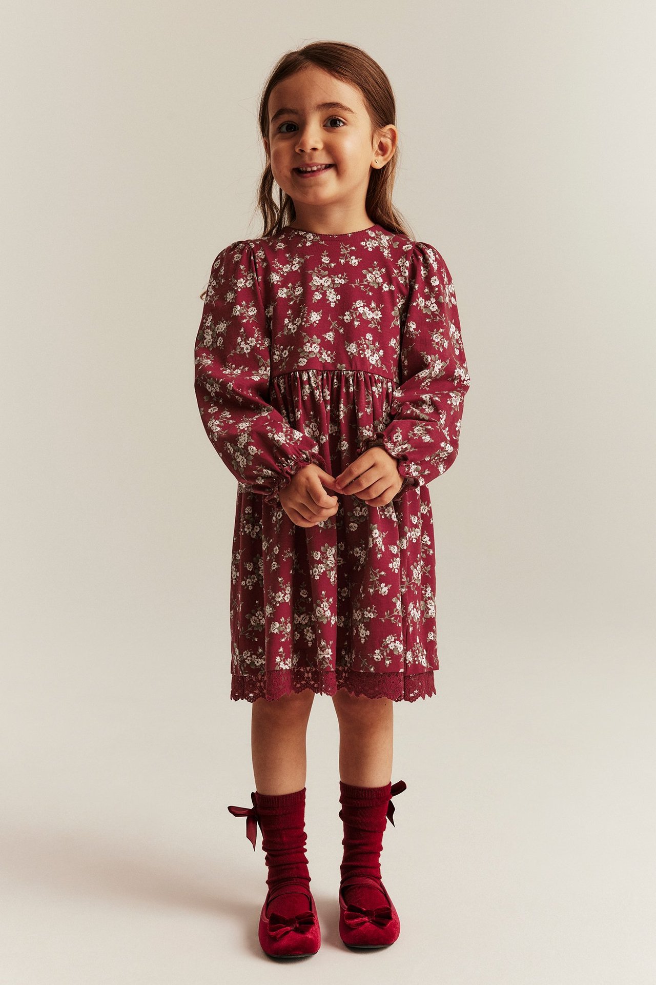 Floral dress with lace