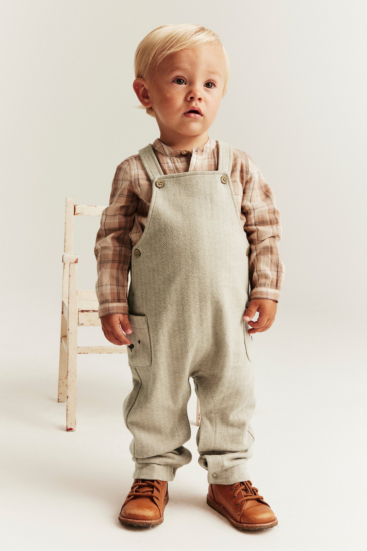 Herringbone dungarees