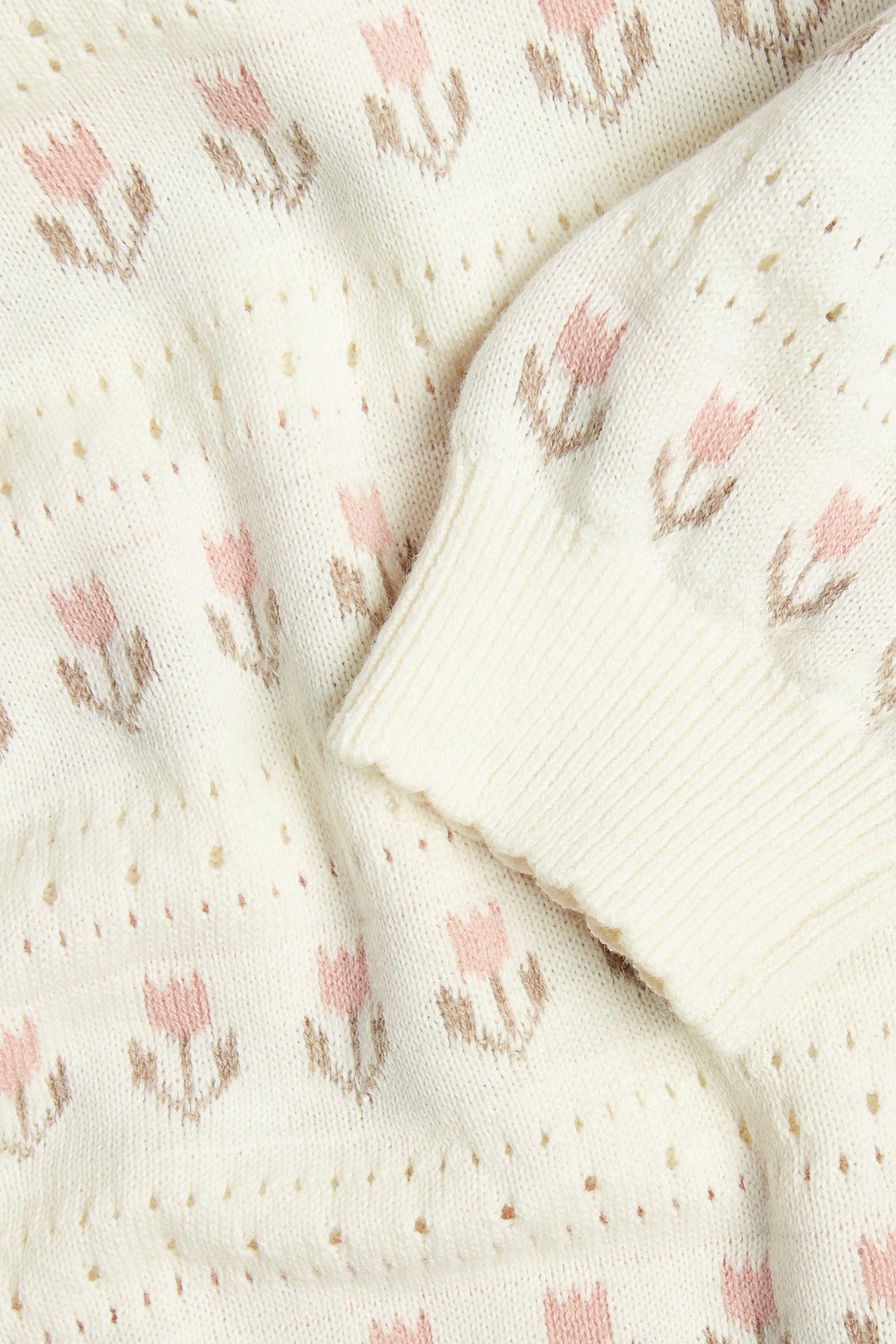 Jacquard-knit floral jumper - Off-white - 2