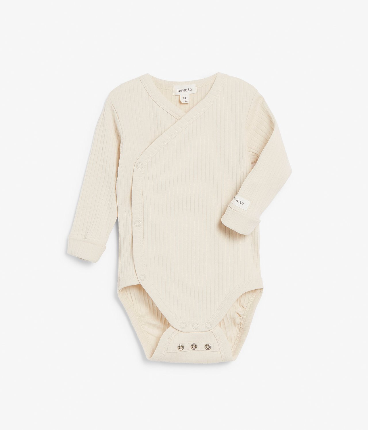 Gerippter Body mit Verlängerung - Hellbeige - 2