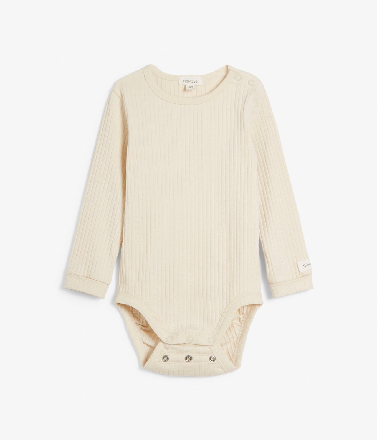 Gerippter Body mit Verlängerung - Hellbeige - 3