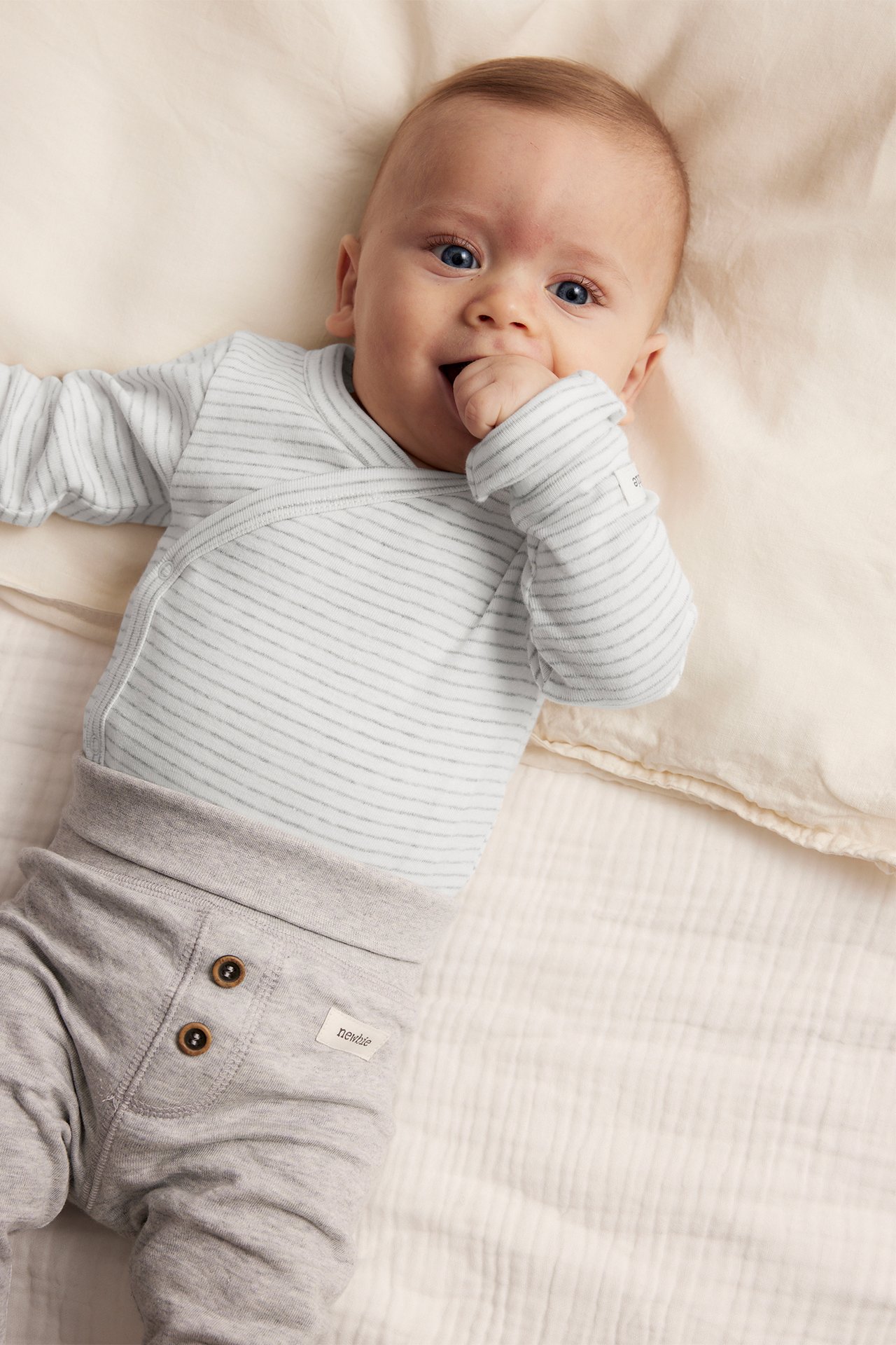 Striped wrap bodysuit