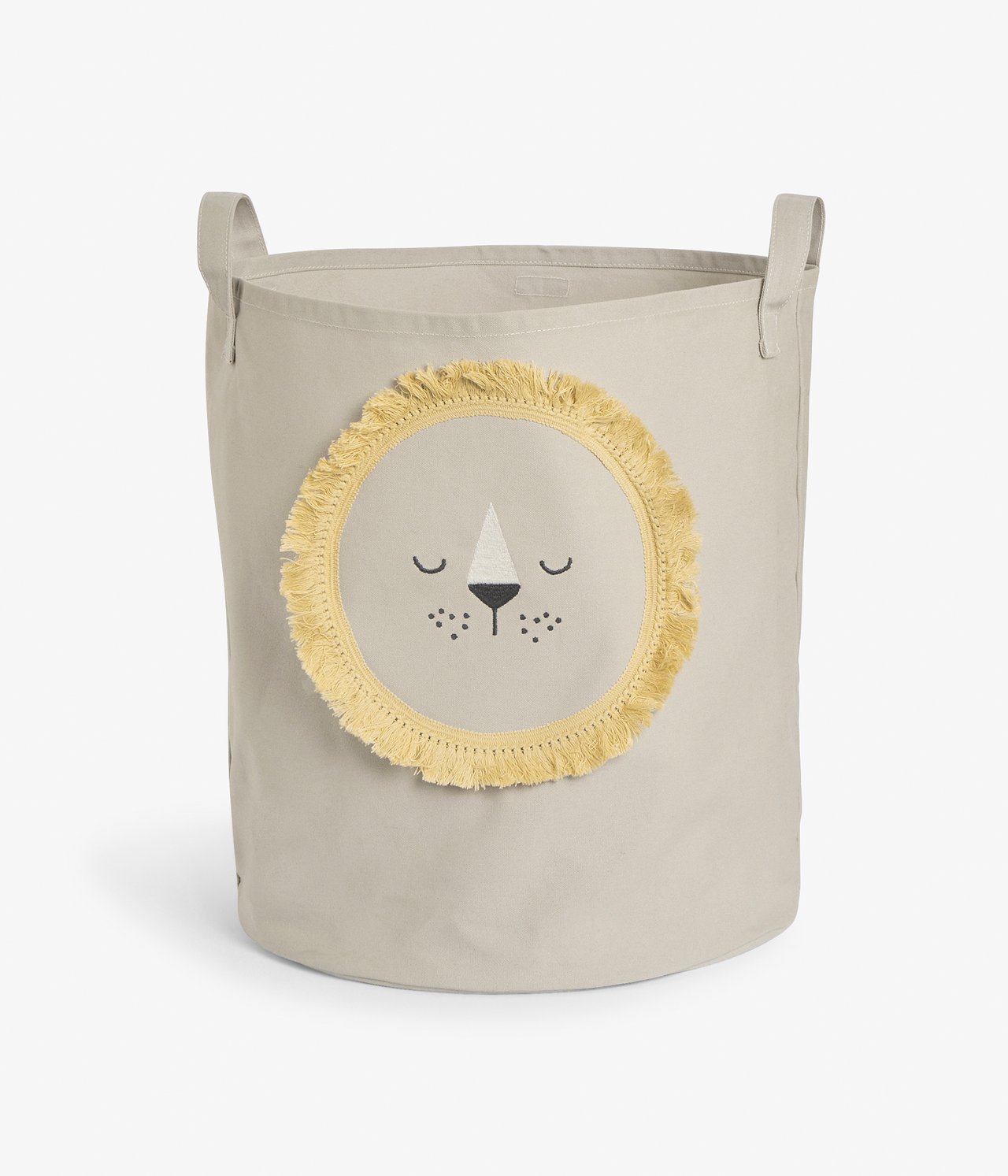 Canvas basket with animal face - Beige - 1