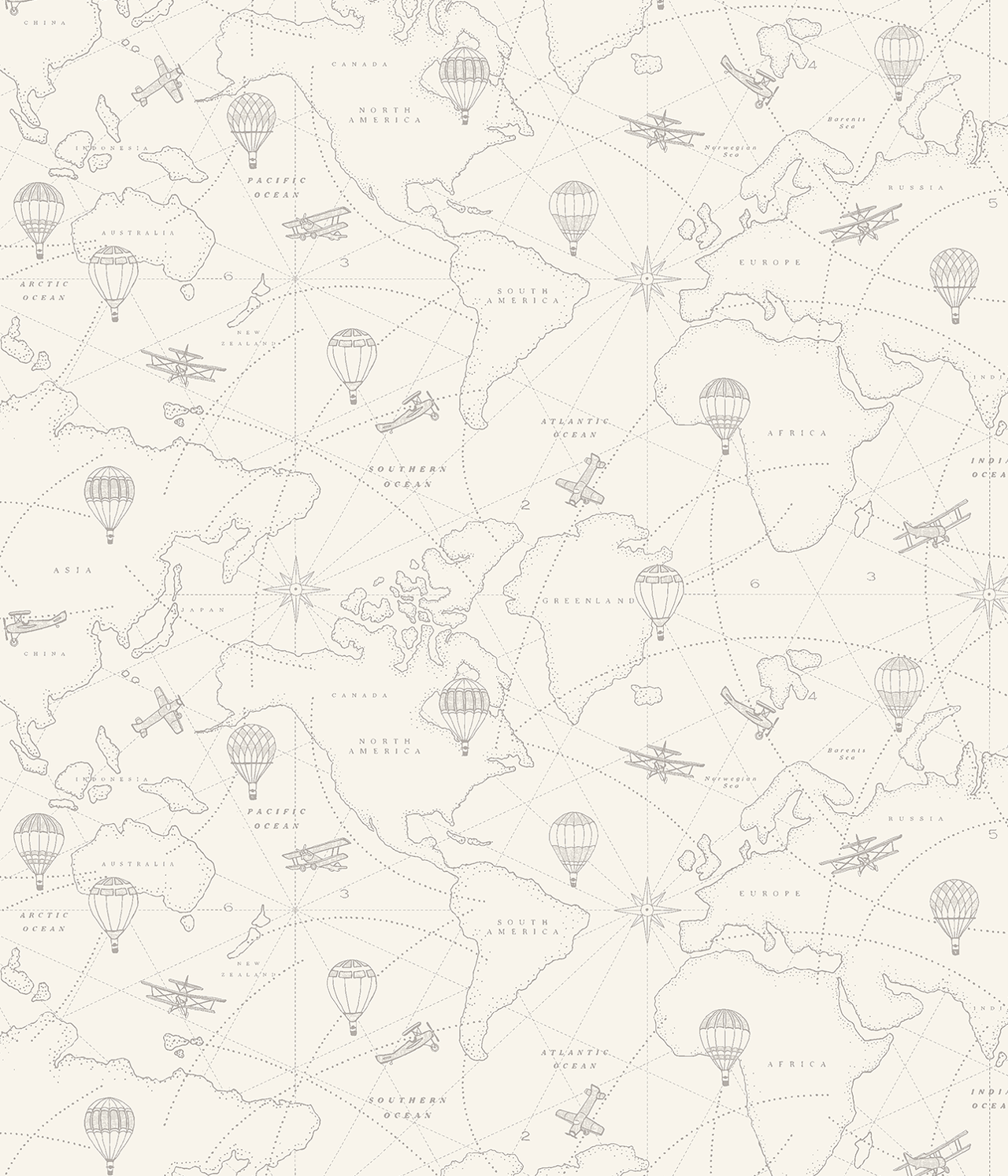 Adventures beige wallpaper - Beige - 1