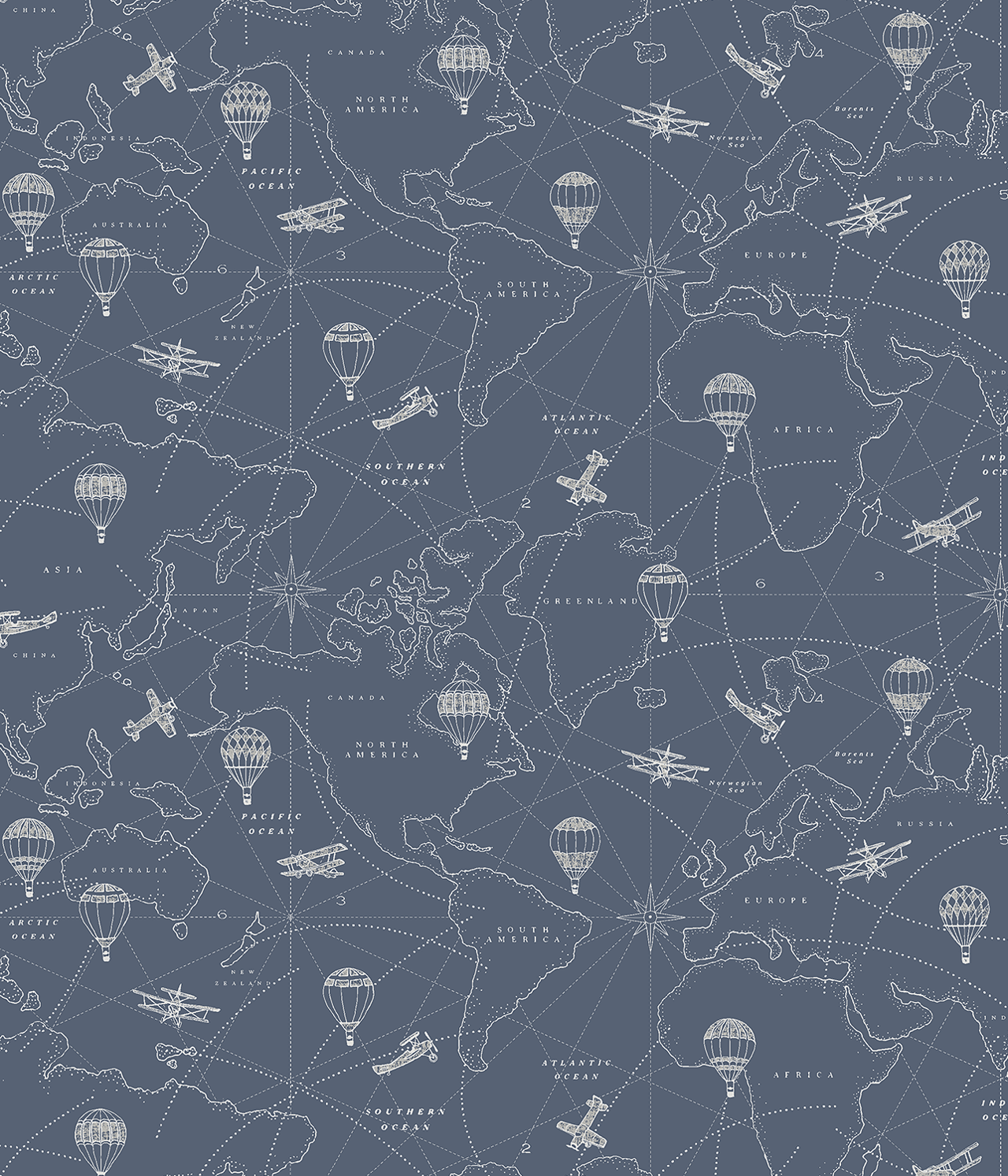 Adventures blue wallpaper - Blau - 1