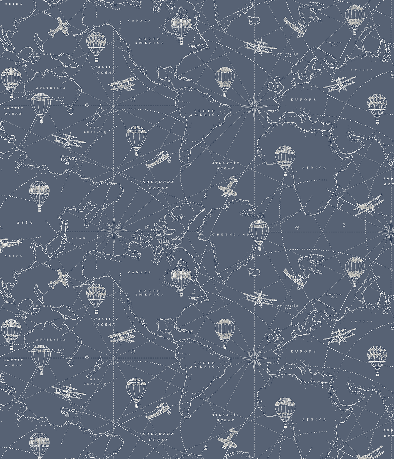 Adventures blue wallpaper - Blau - 1
