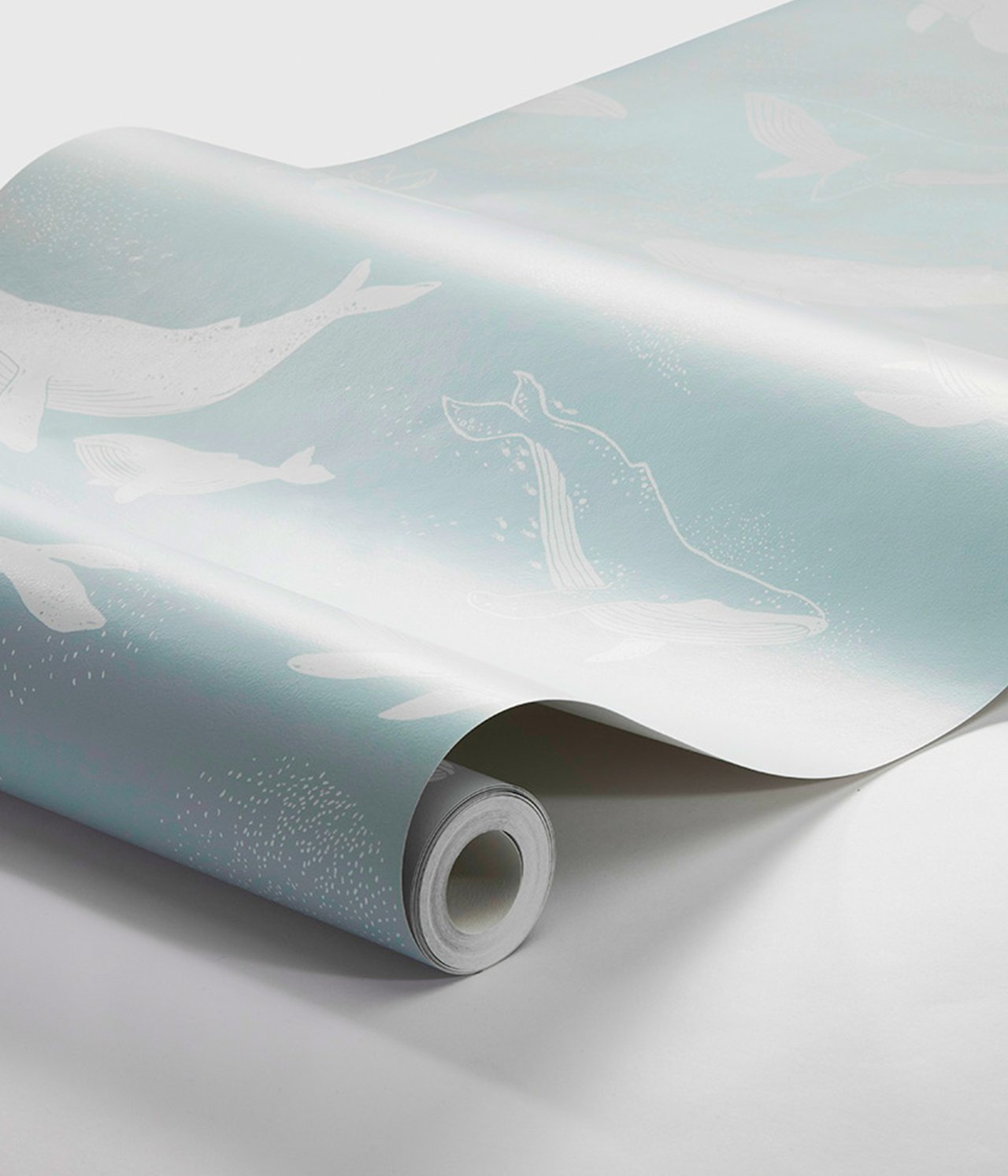 Whales light blue wallpaper - Light blue  - 2