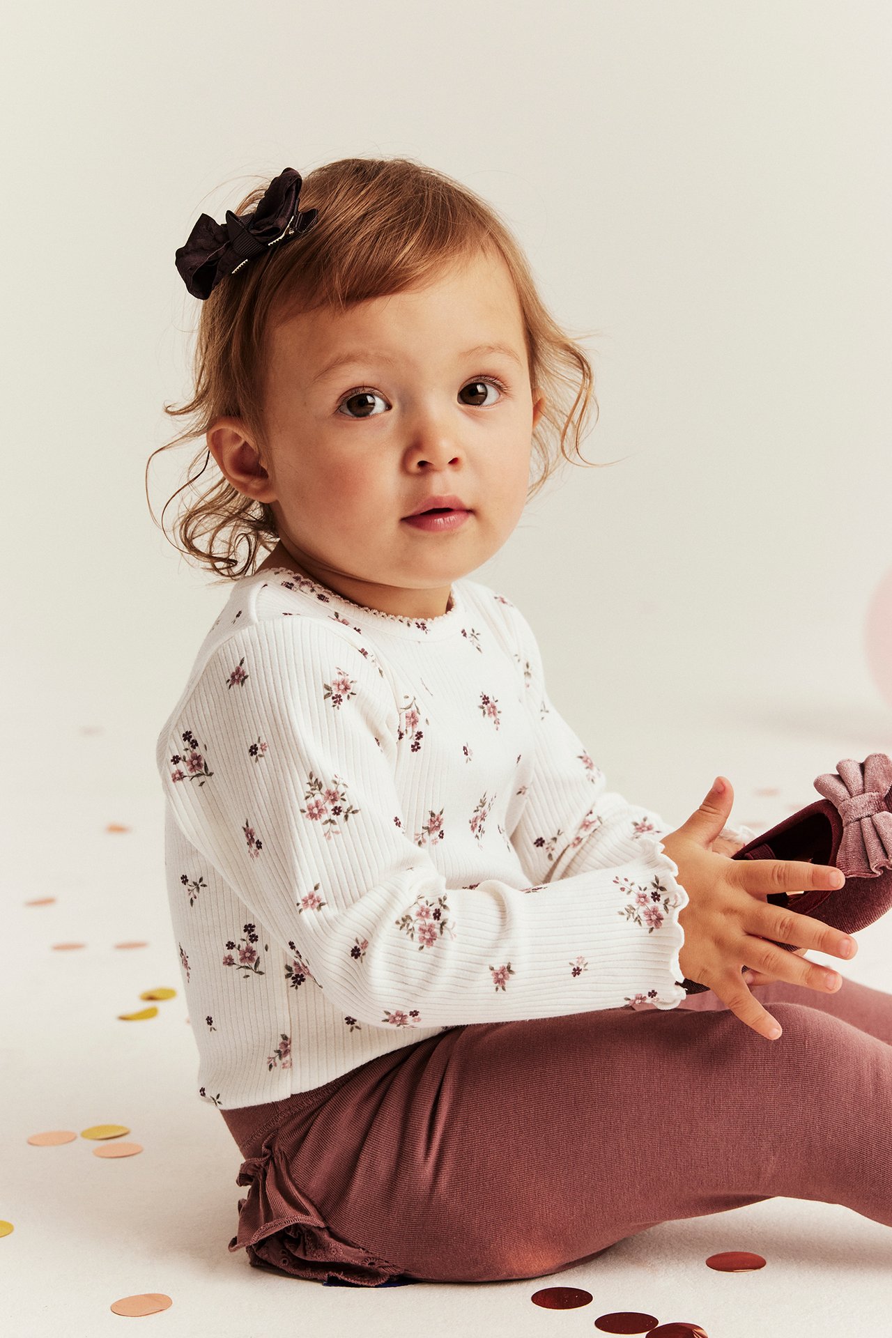 Floral ribbed bodysuit