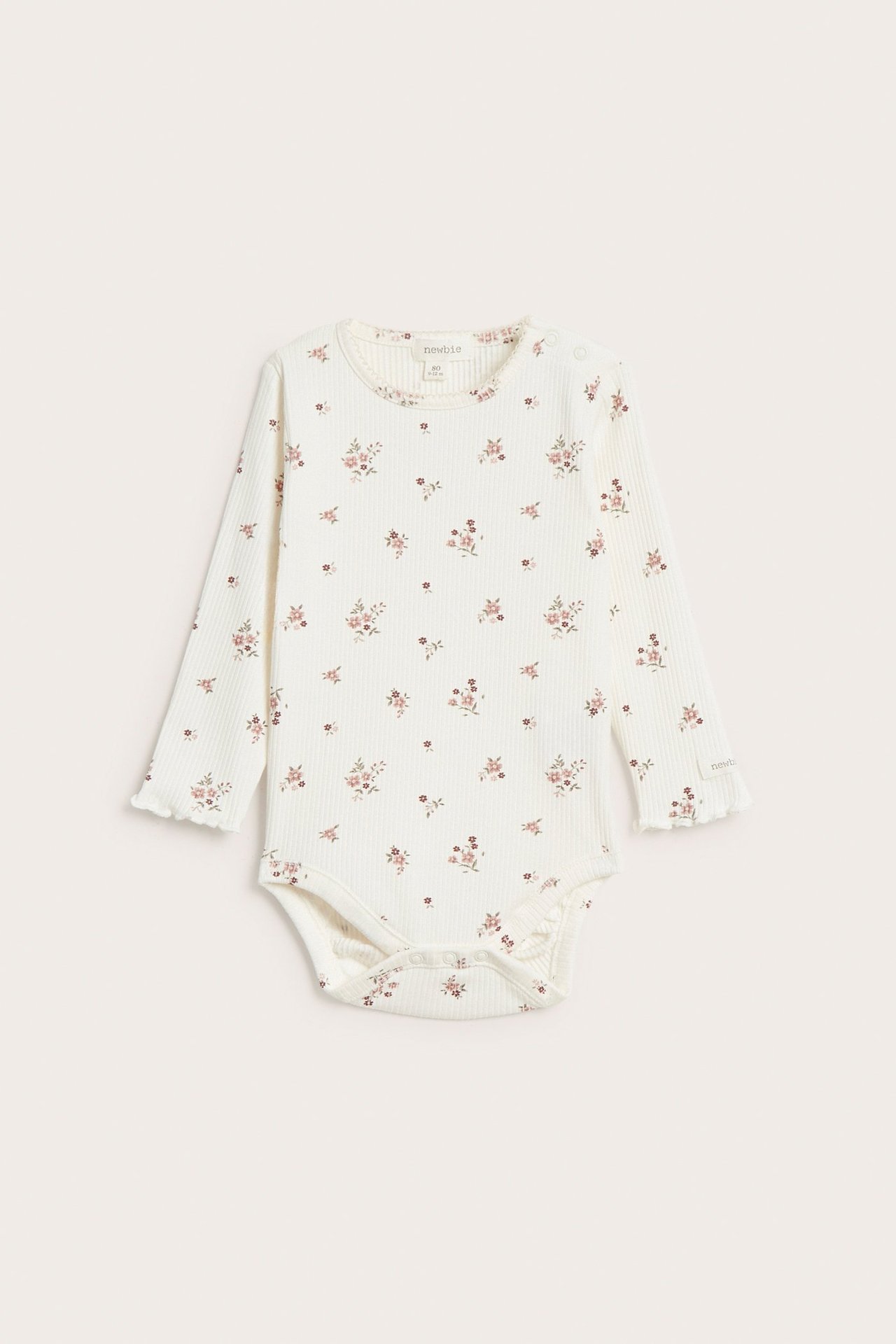 Floral ribbed bodysuit - Off-white - 1