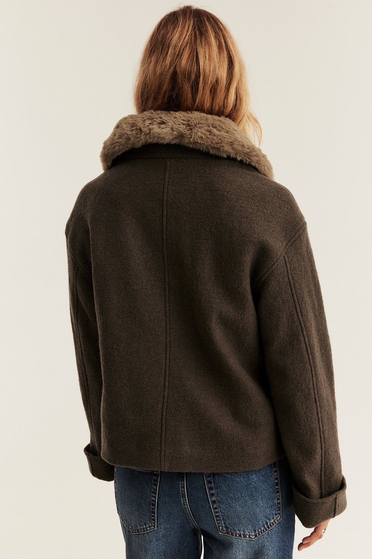 Short wool jacket Newbie Woman - Brown - 3